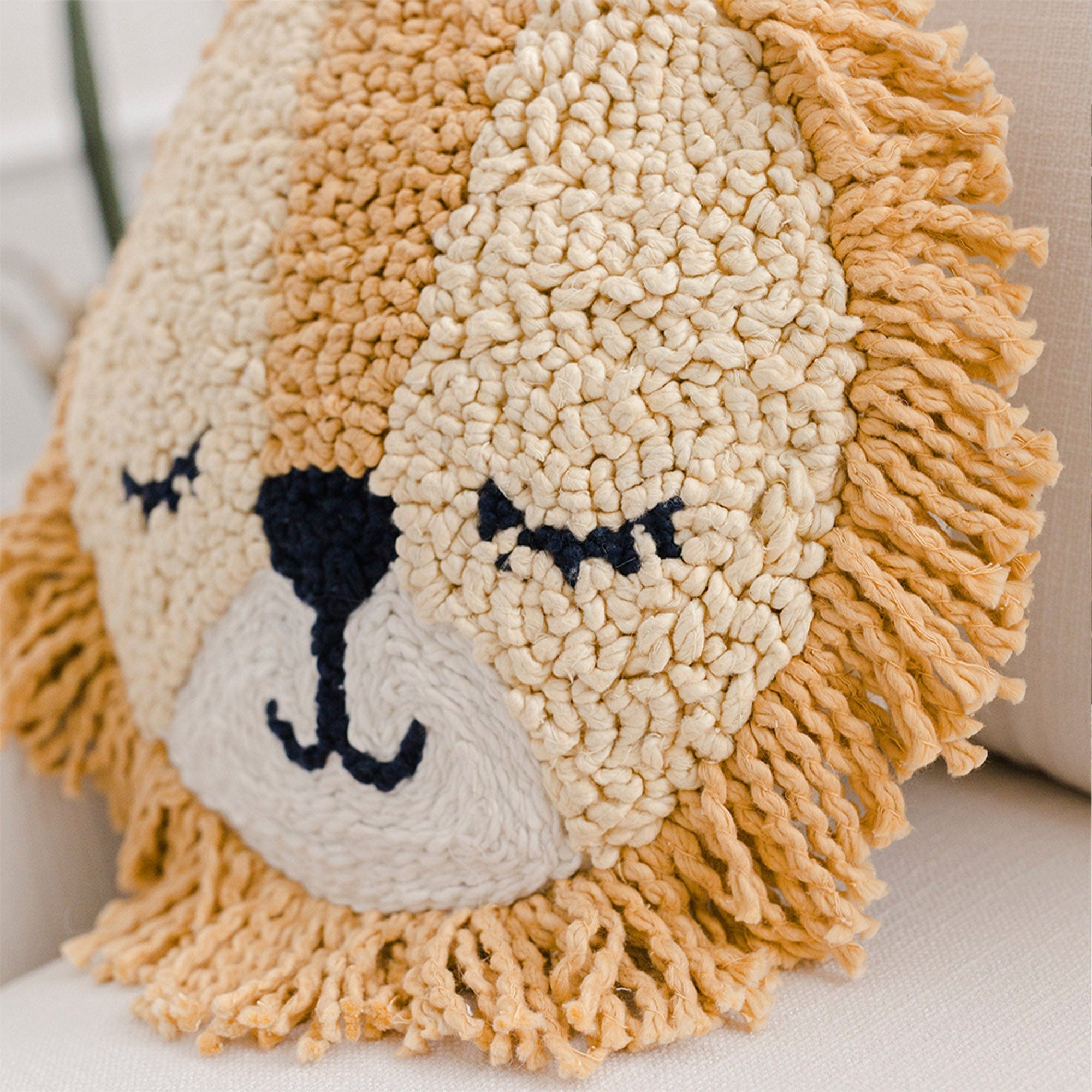 Soft Crane Baby Lion Pillow Cover with Filling & Storage Bag - Cute Nursery Decor for Kids' Room, Baby Shower Gift, and Cozy Bedtime Comfort