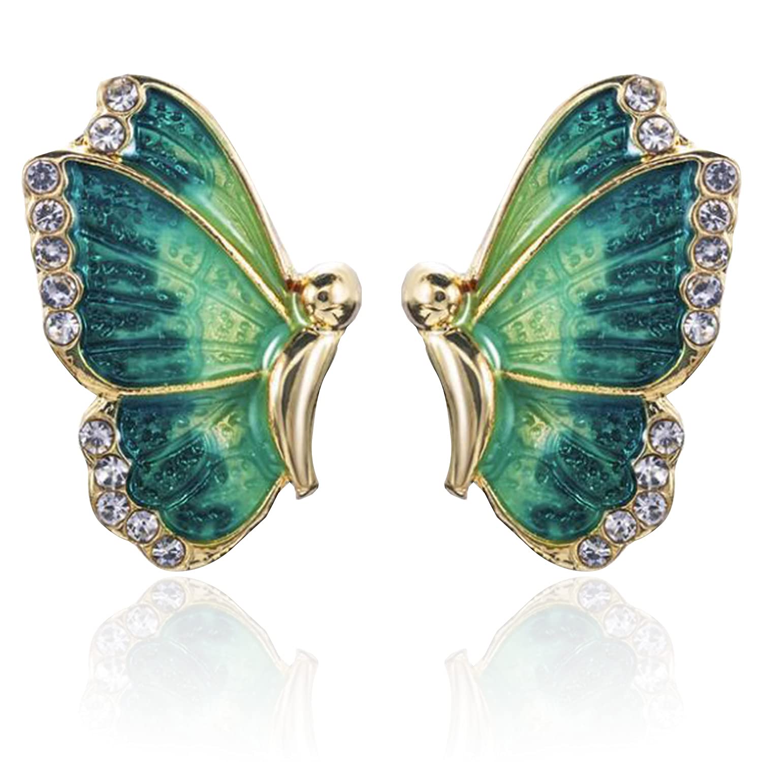 Hypoallergenic Monarch Butterfly Stud Earrings for Women - Colorful Enamel & Crystal Insect Jewelry Set, Cute Tiny Butterfly Ear Studs, Fashion Gift for Girls (Perfect for Parties, Weddings & Everyday Wear)