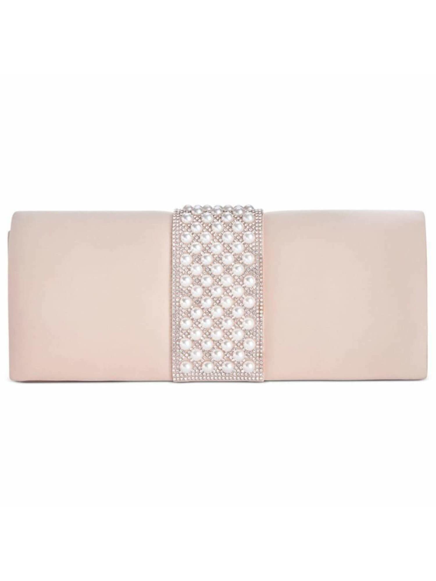 Giani Bernini Women's Beaded Chain Strap Clutch Handbag Purse - Elegant Beige Evening Bag for Parties, Weddings & Special Occasions