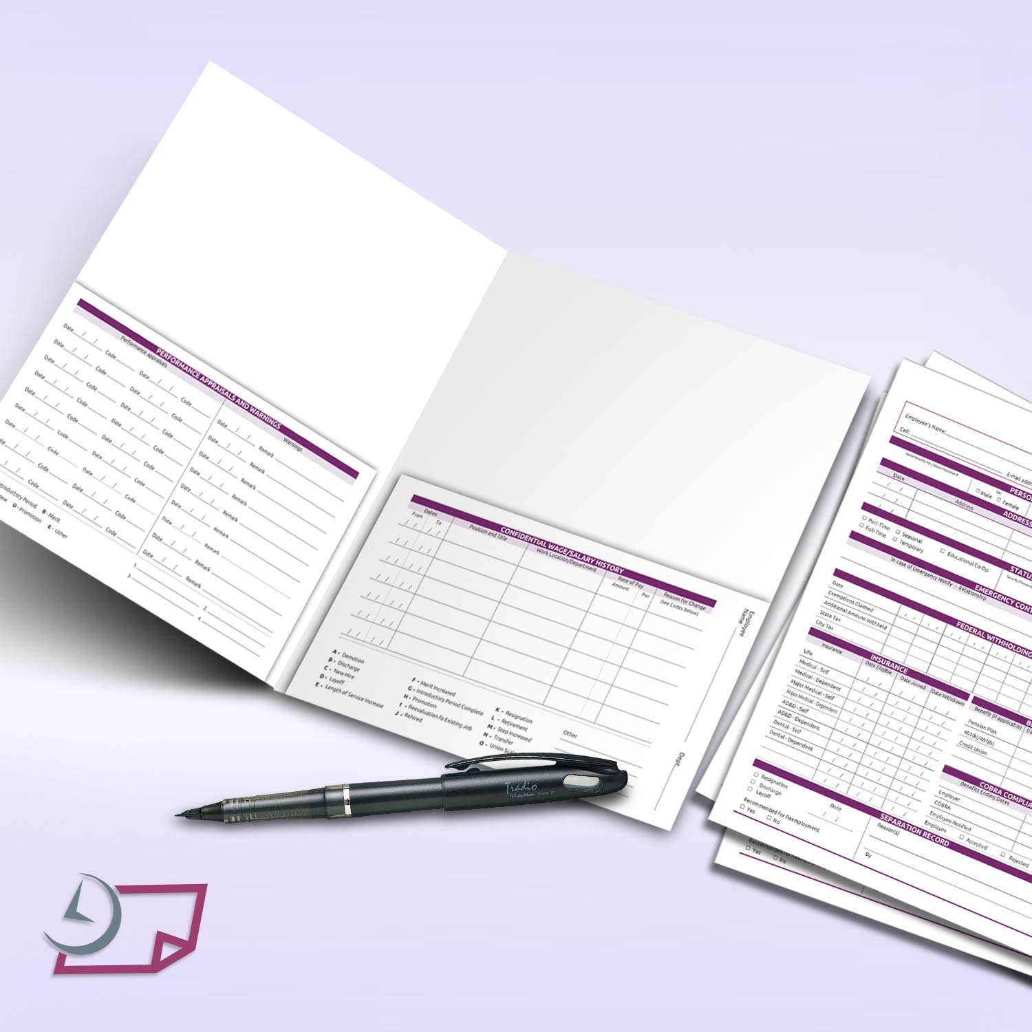 NextDayLabels - 25 Pack Secure Employee Record Folders | Preprinted Discreet Personnel Files for HR & Office Organization | Perfect for Employee Documentation, Confidential Records & Workplace Filing Systems