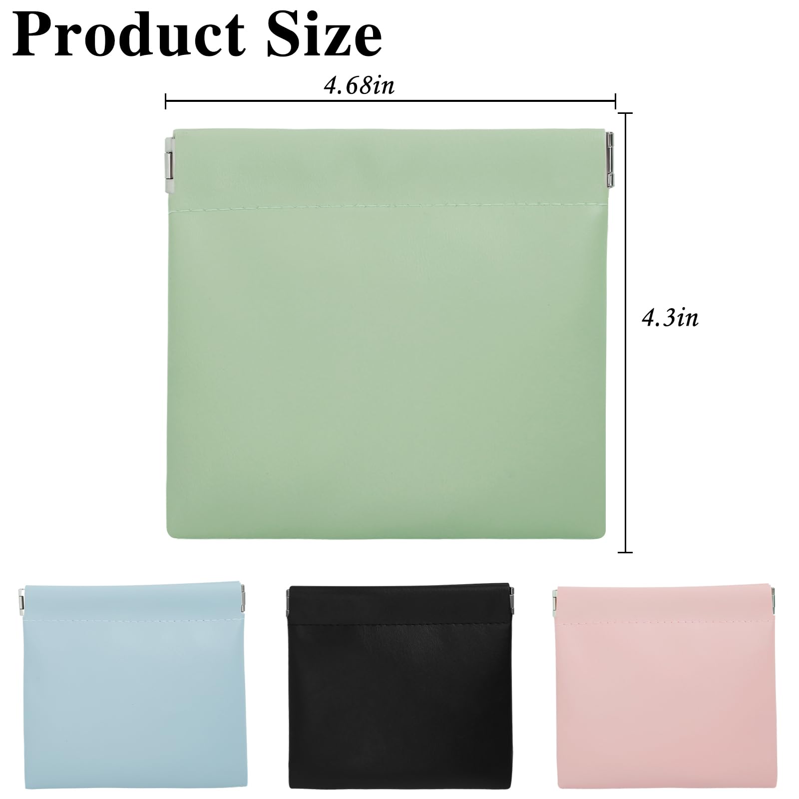 4Pcs Small Waterproof Makeup Bags for Women - Portable Cosmetic Pouches with Snap Closure, Zipperless Self-Closing Design for Lipstick, Coins & Purse Essentials | Perfect for Travel, Gym & Daily Organization