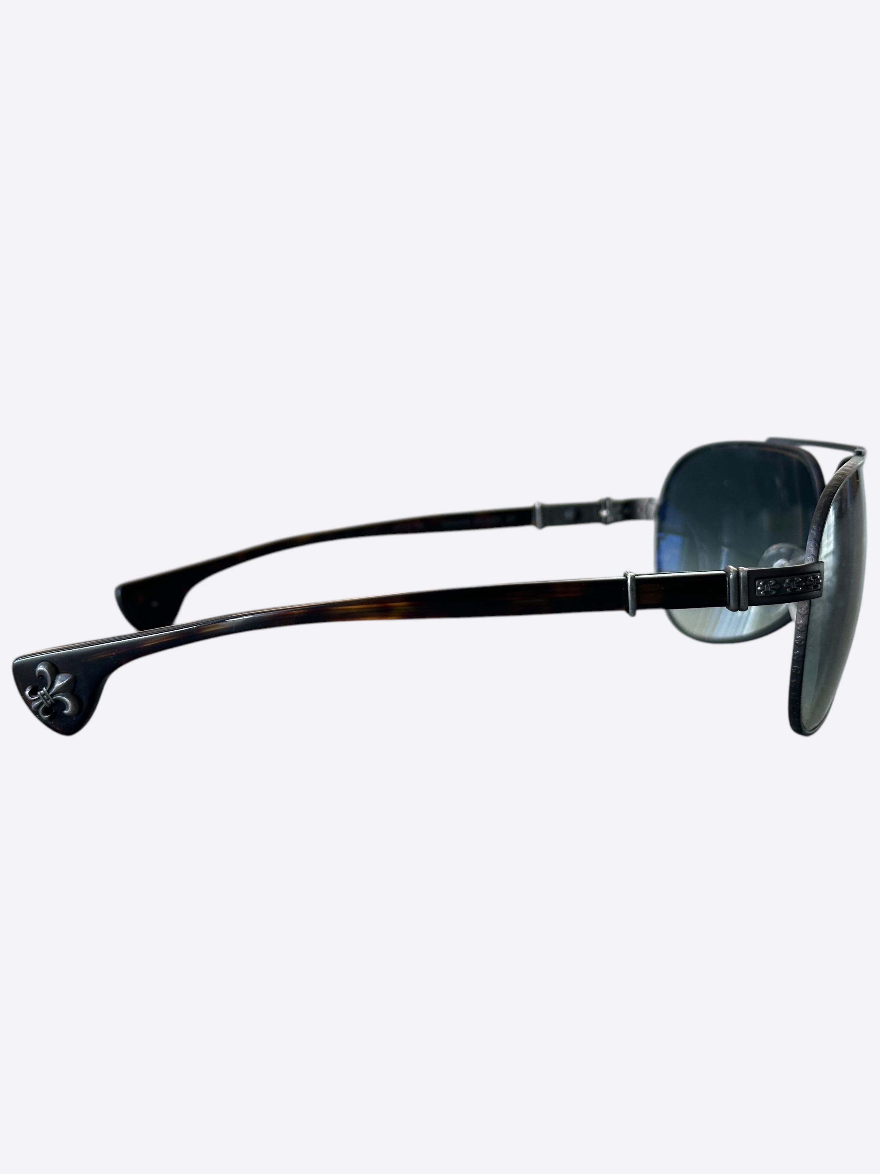 Chrome Hearts Dark Havana Grand Beast Aviator Sunglasses for Men & Women - Luxury Polarized UV Protection - Perfect for Driving, Beach & Outdoor Activities