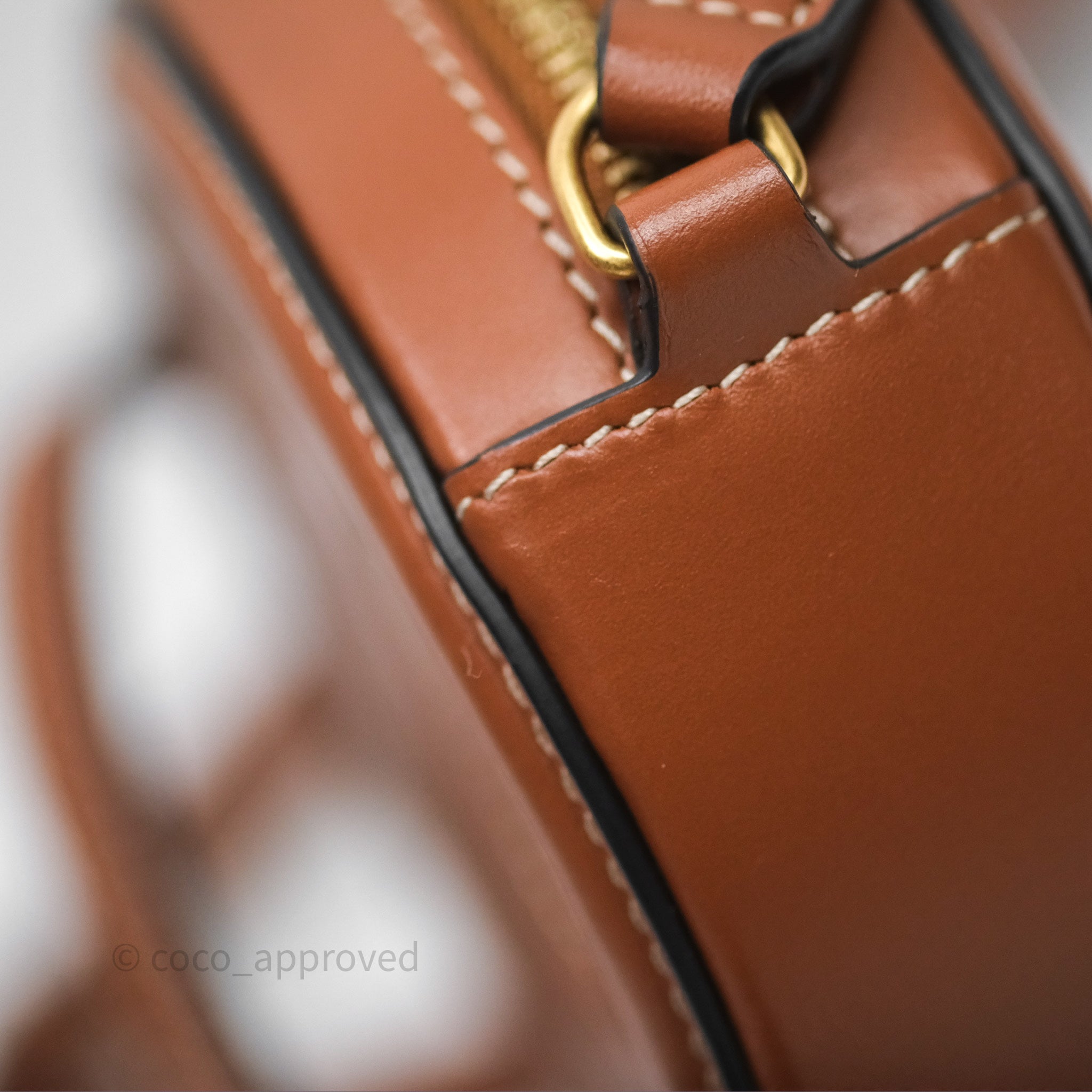 Celine Oval Bag in Triomphe Tan Calfskin Leather - Luxury Crossbody Purse for Women, Perfect for Work, Travel & Evening Events