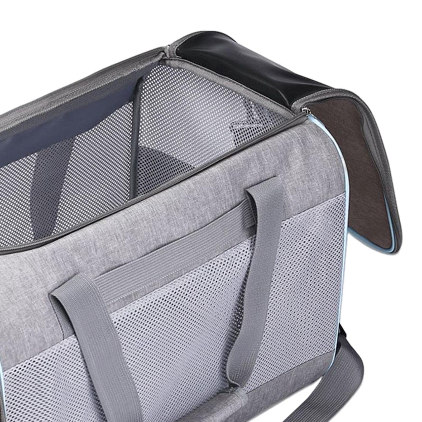 Enakshi Cat Carrier Bag with Shoulder Strap - Lightweight Kitten & Small Dog Carrier Purse in Gray | Pet Travel Carrier for Vet Visits, Airplane & Car Rides | Durable Pet Supplies for Cats & Small Dogs
