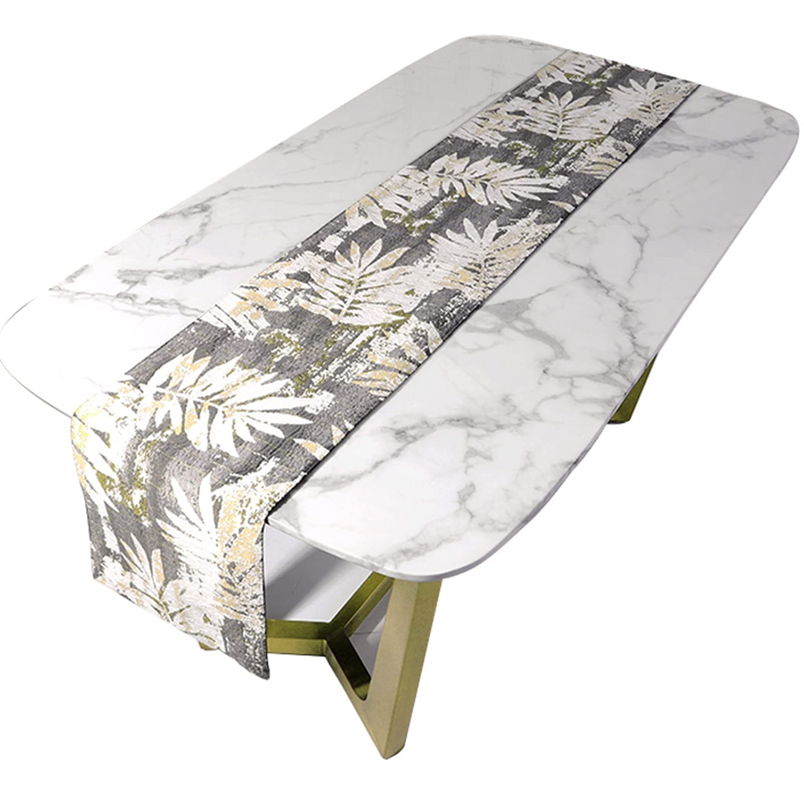 Luxury Black & Gray Gold Plush Floral Embroidery Table Runner - 30x220cm Wedding & Party Decor, Home Dining Table Centerpiece, Holiday Celebration Decoration