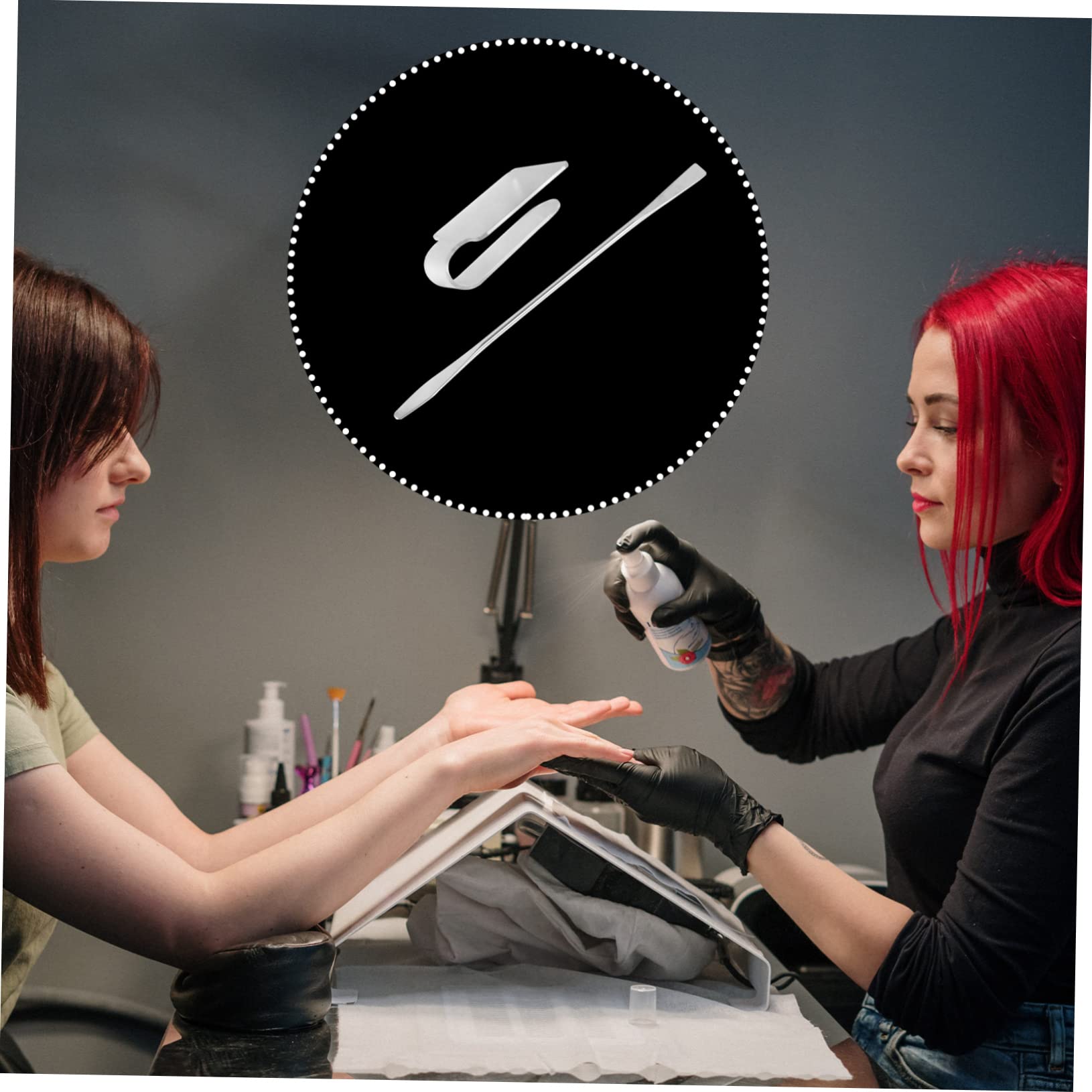 FOMIYES Acrylic Makeup Palette Set - 2pcs Spatula for Face & Eye Makeup