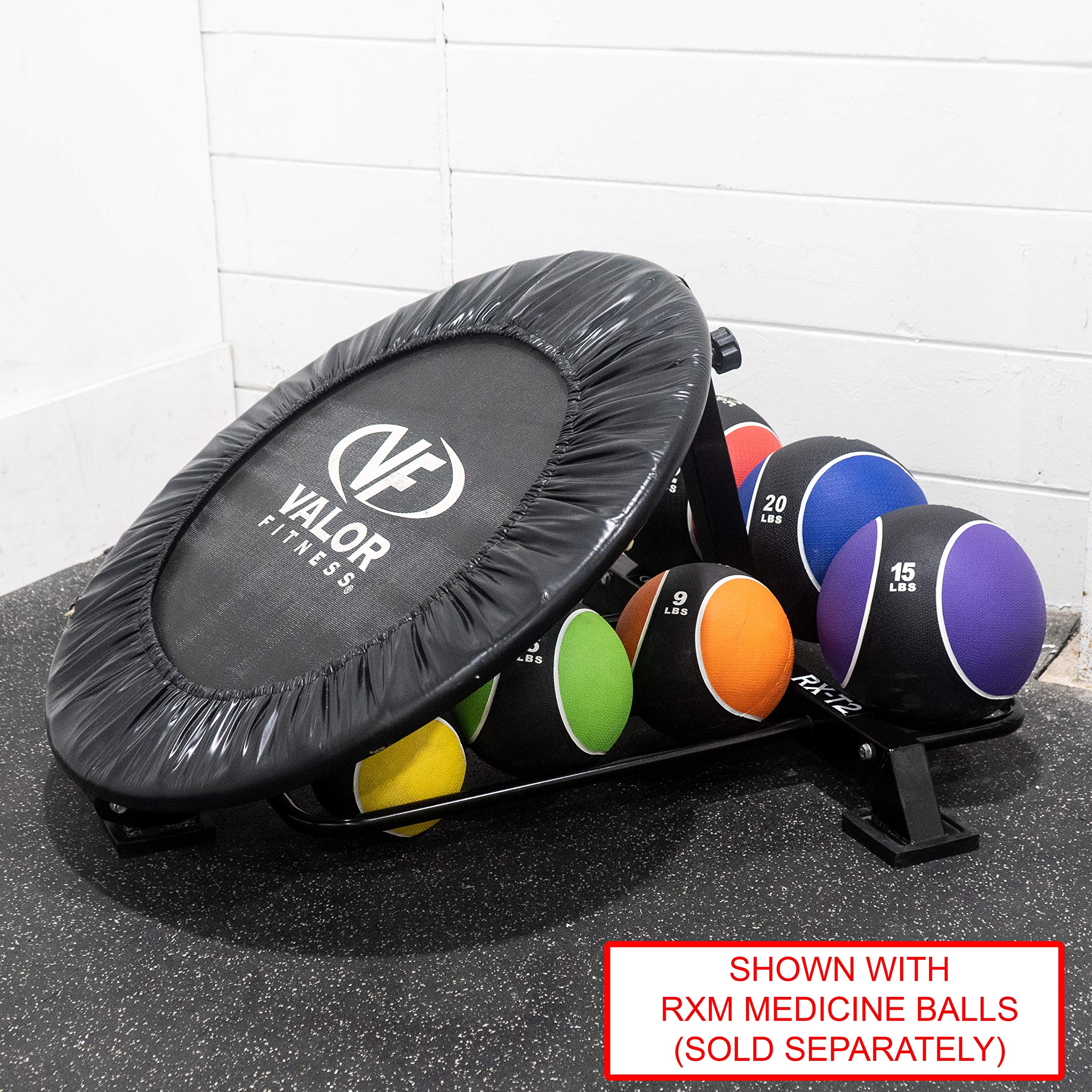 Valor Fitness Medicine Ball Trampoline Rebounder - Exercise Ball Storage for Physical Therapy & Home Gym Workouts - Durable Fitness Equipment for Bounce Training, Strength Exercises & Rehabilitation - Perfect for Home Gyms, Physical Therapy Clinics & CrossFit Training