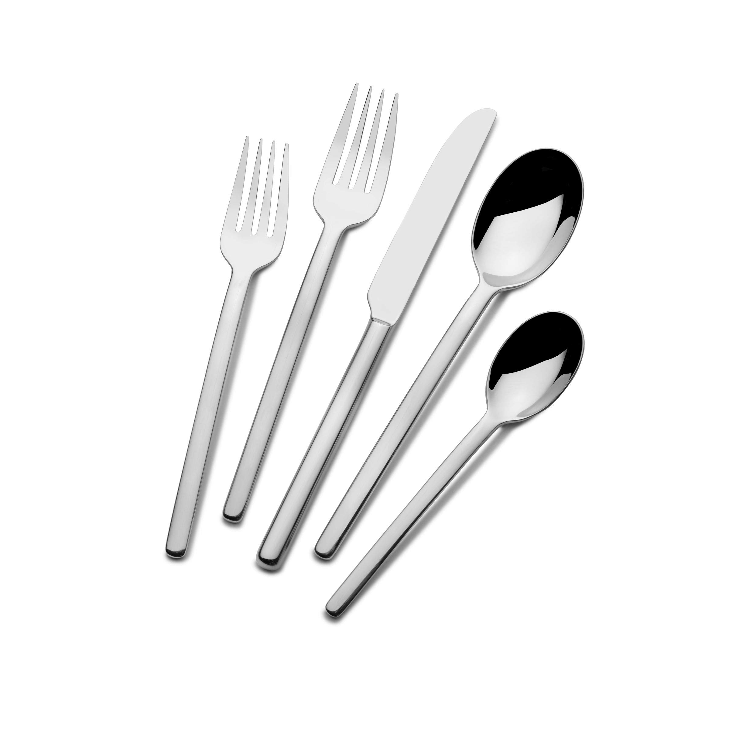 Mikasa Zena 45-Piece 18/0 Stainless Steel Flatware Set for 8 - Dinnerware Silverware with Serving Utensils - Perfect for Formal Dining, Holiday Entertaining & Wedding Registry