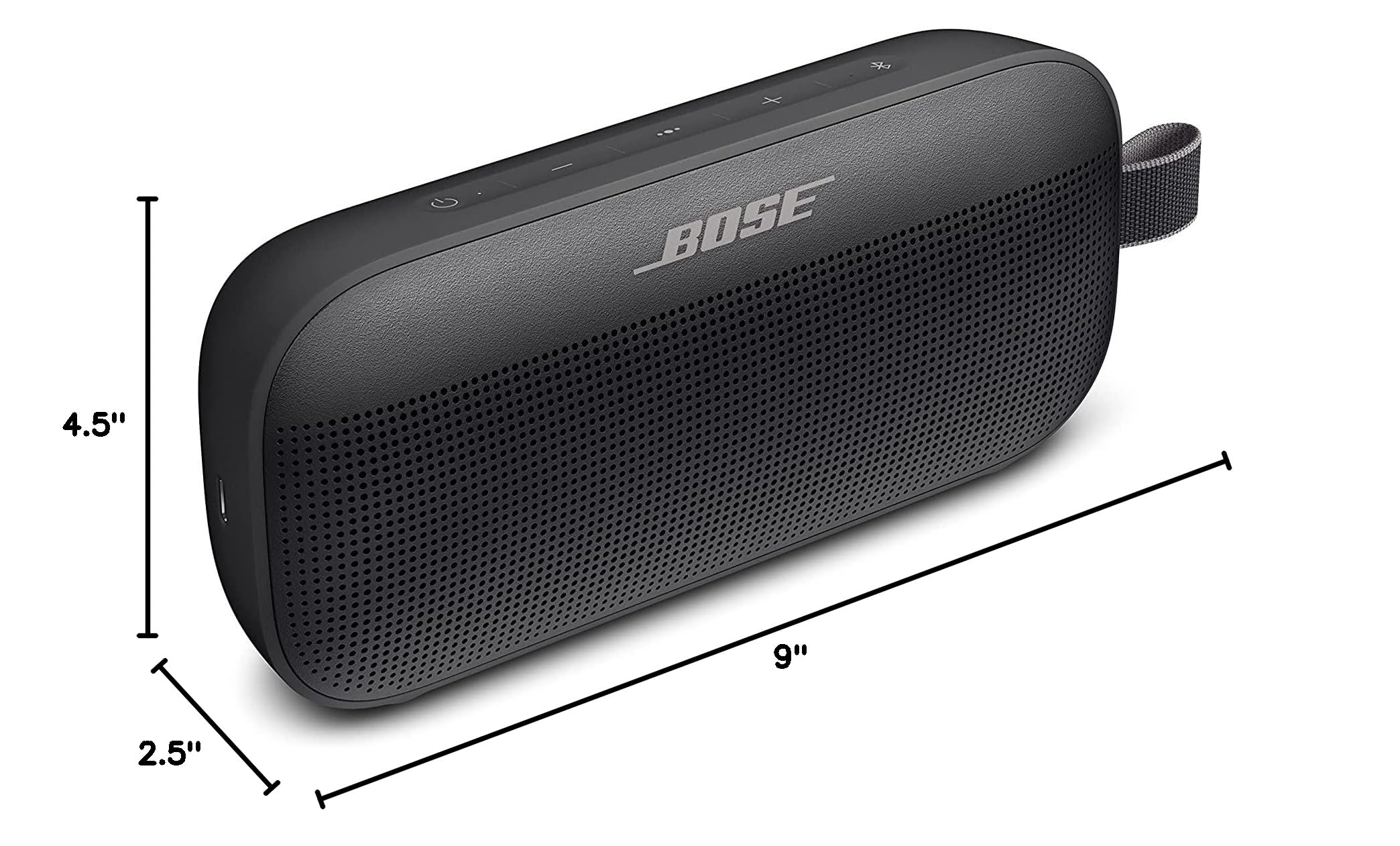 Bose SoundLink Flex Bluetooth Portable Speaker - Wireless Waterproof Outdoor Speaker with Rich Bass, IP67 Rating, 12-Hour Battery for Travel, Beach, Pool & Camping (Renewed, Black) - Perfect for Backyard Parties, Hiking & Water Adventures
