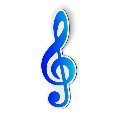 Treble Clef Blue Magnetic Car Fridge Locker - 6 Inch - Strong Adhesive Magnet for Cars, Refrigerators, Lockers & Metal Surfaces - Perfect for Music Lovers, Office & Home Organization