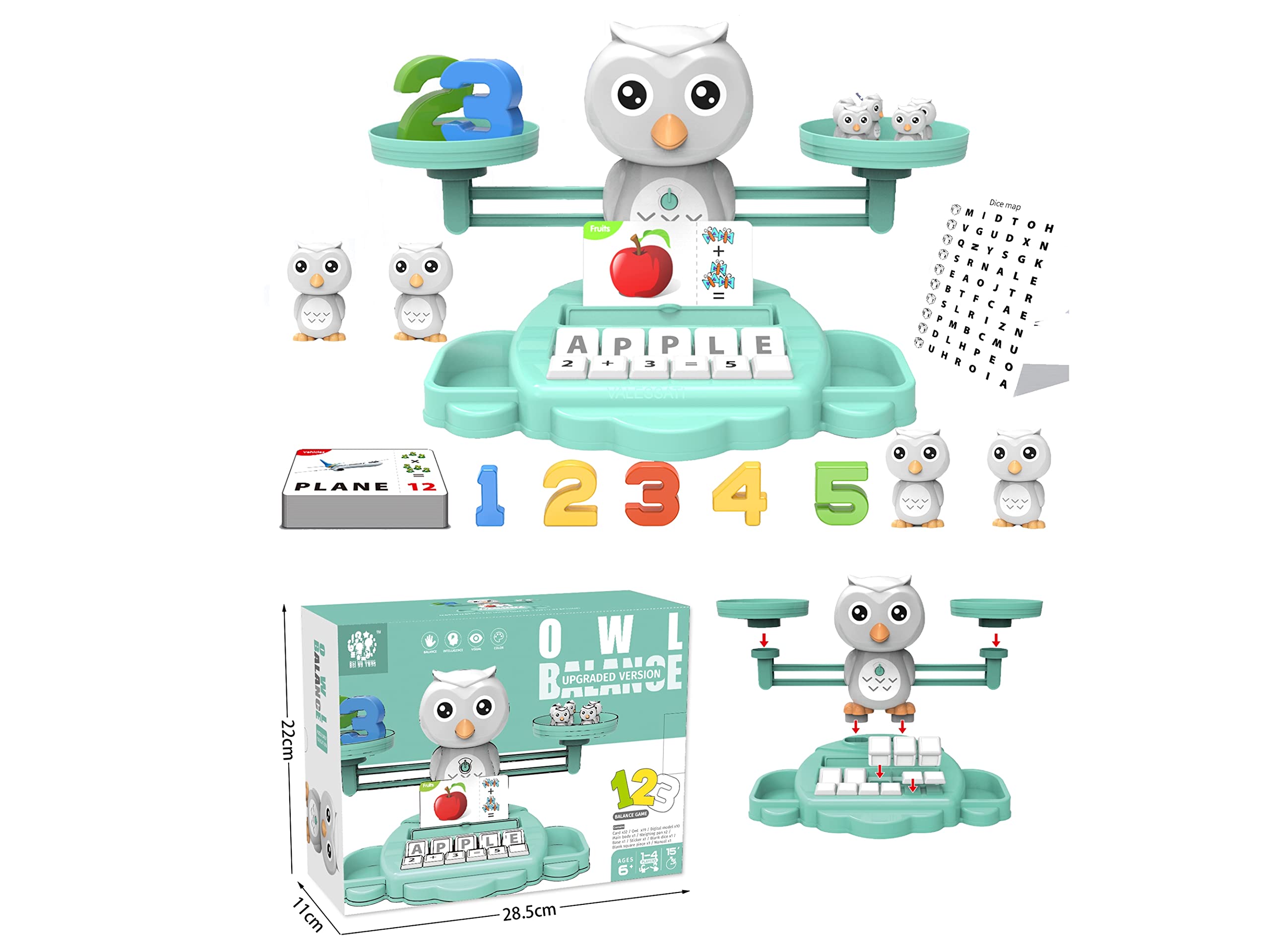 OWL Balance Counting Toys for Kids 3 in 1 - Educational Math Learning Toys for Toddlers Boys & Girls Ages 3-5 - Perfect for Preschool Classroom, Homeschooling & Birthday Gifts