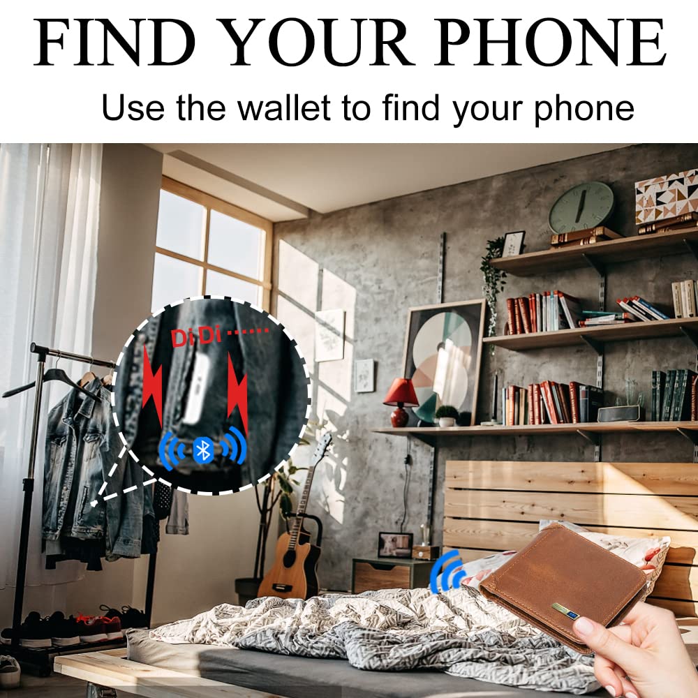 Bluetooth Wallet Tracker for Men - GPS Anti-Lost Finder for Credit Cards & Wallets - Perfect Travel Gift