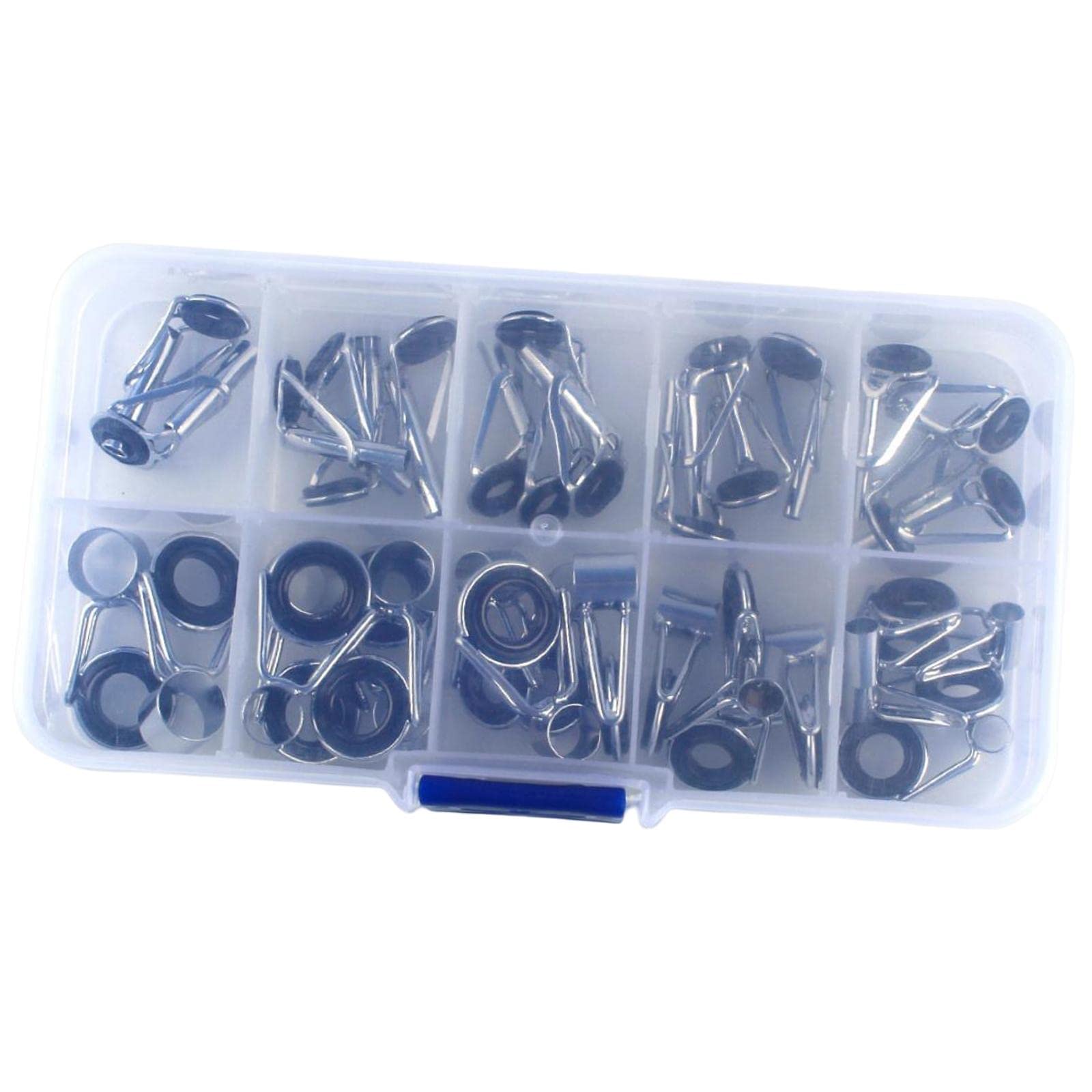 36Pcs Stainless Steel Fishing Rod Tip Rings | DIY Replacement Eye Rings for Fishing Rod Repair | Perfect for Saltwater & Freshwater Fishing