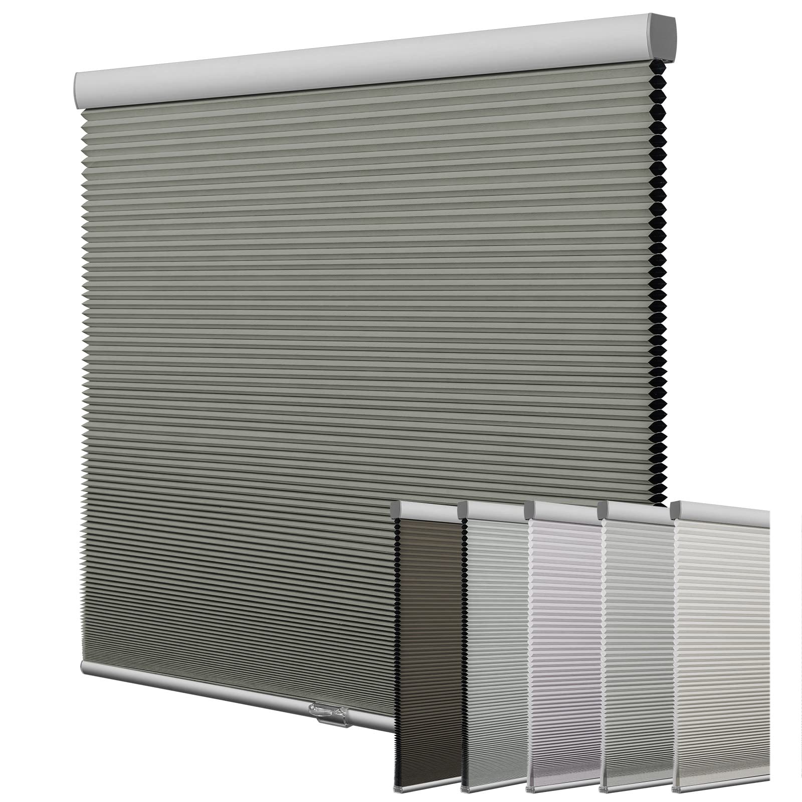 Keego Cordless Honeycomb Shades - Custom Blackout Cellular Blinds for Windows, Noise Reducing & Energy Efficient, 35