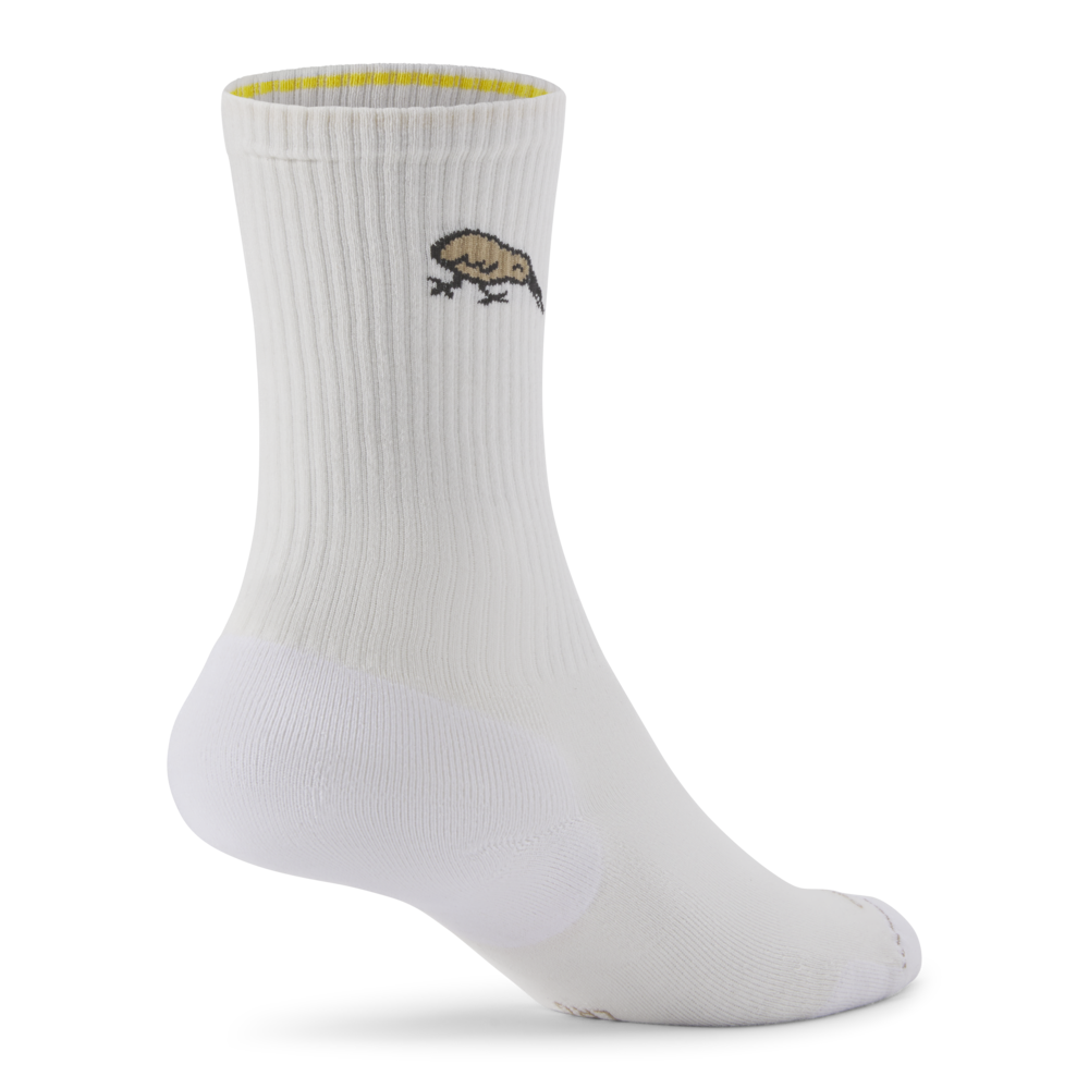 Anytime Crew Socks - Blizzard/Rugged Beige (Natural Black) - Kiwi Bird Design - Comfortable & Durable for Hiking, Running & Everyday Wear