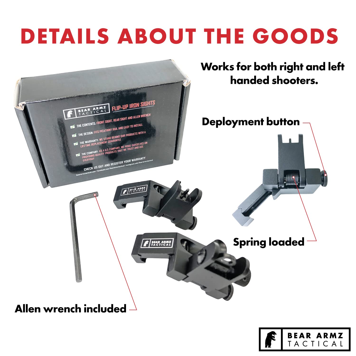 45 Degree Offset Flip Up Iron Sights - Spring Loaded BUIS for Picatinny/Weaver Rails - Fast Transition Front & Rear Backup Sights for AR15, Tactical Rifles & Hunting - Made in USA | Perfect for Close Quarters Combat & Low Light Shooting
