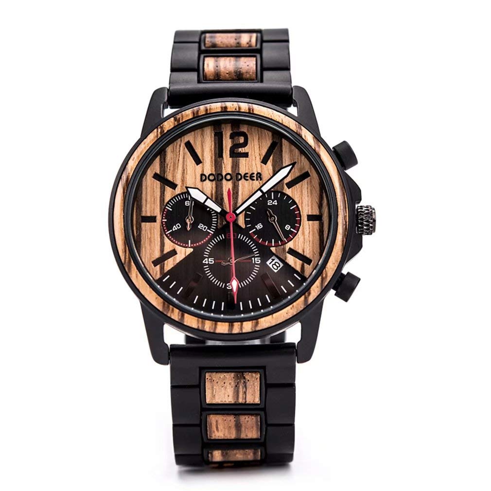 Stylish Men's Wooden Quartz Watch - Handcrafted Unique Wood Wristwatch for Men - Perfect Gift Idea for Birthday, Anniversary & Father's Day - Ideal for Casual, Business & Outdoor Wear