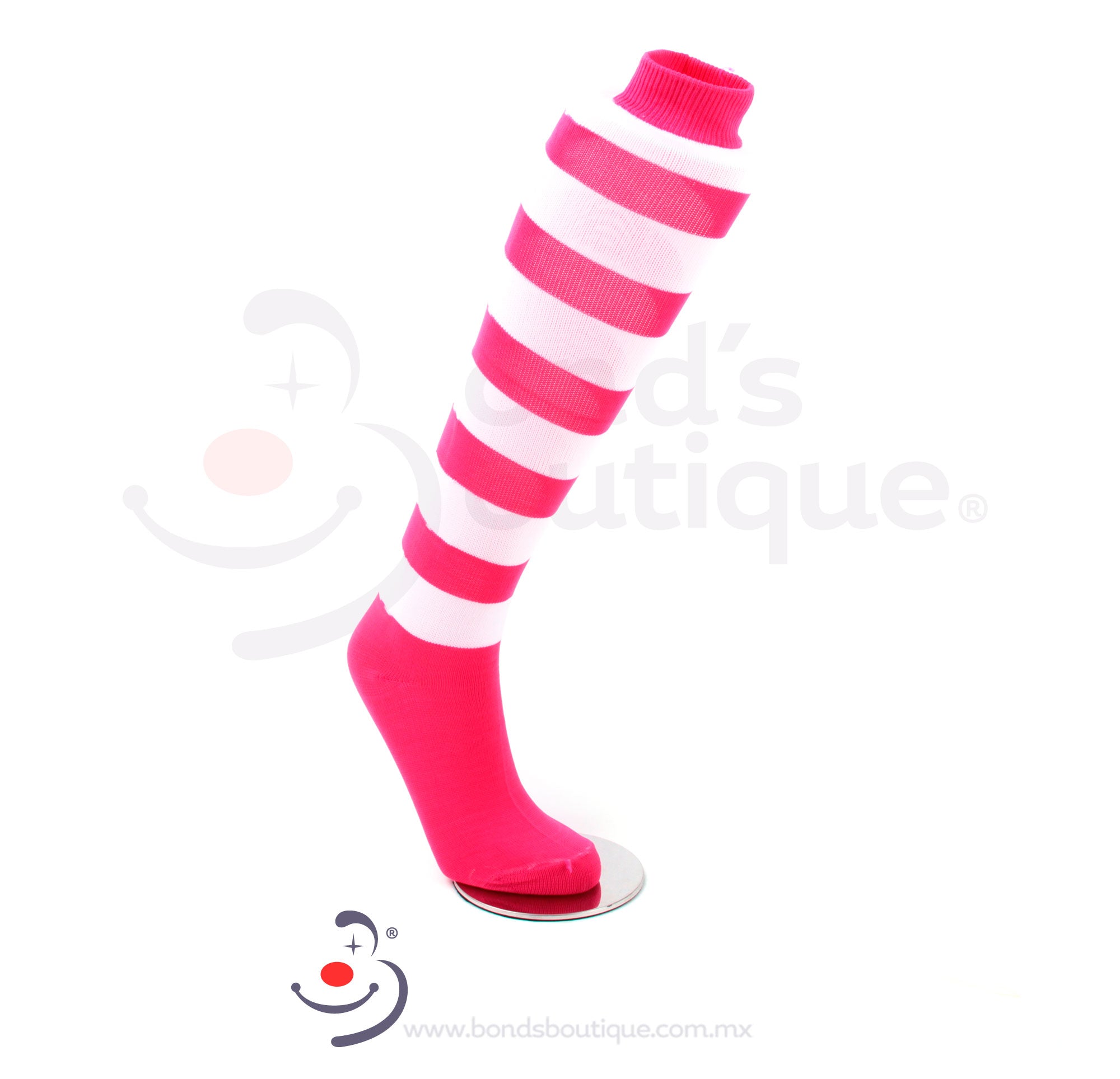 Bonds Women's Neon Pink & White Knee-High Socks - Soft & Comfortable for Everyday Wear, Workout, and Fashion Outfits