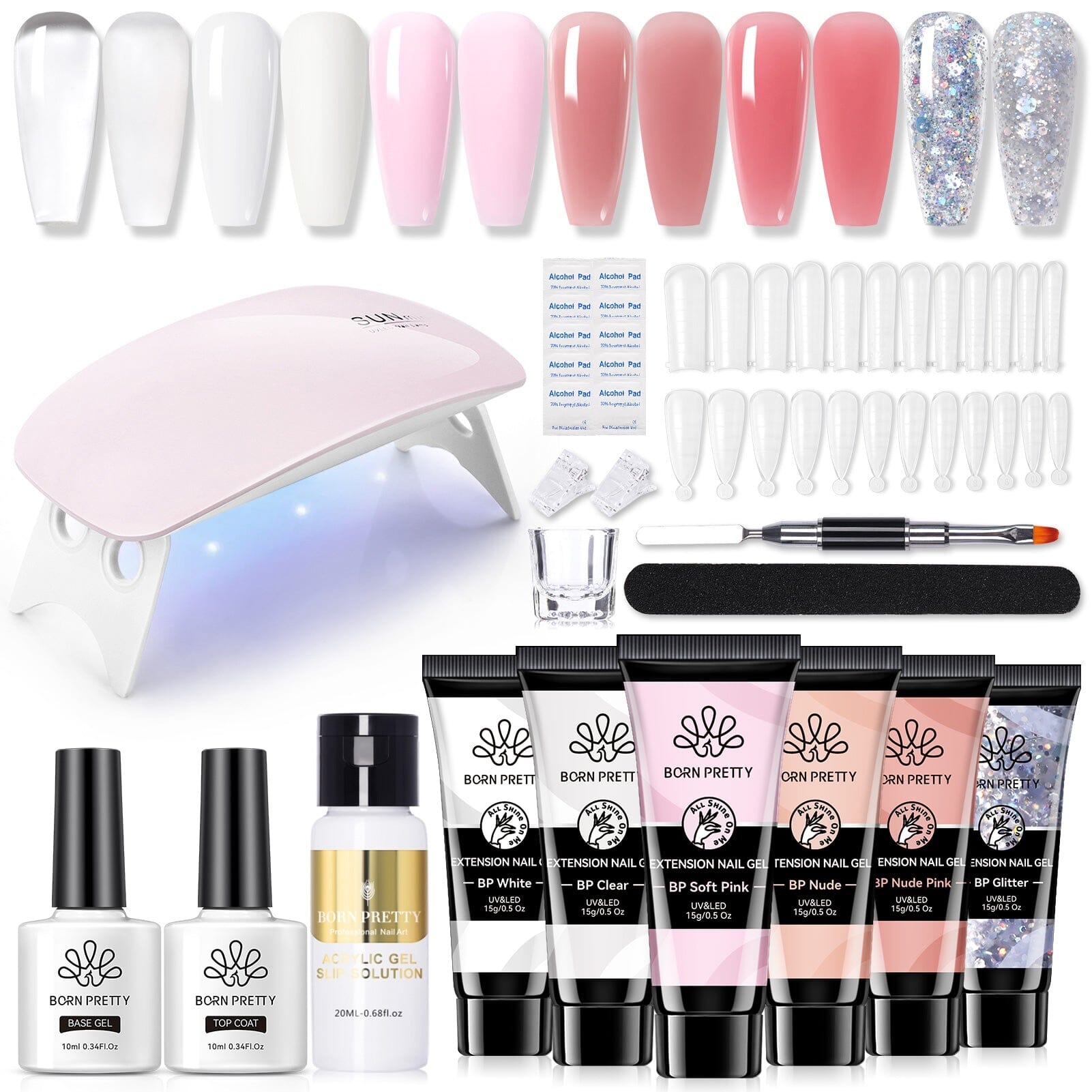 6 Colors Extension Nail Gel Starter Kit - Professional DIY Nail Art Set for Salon Quality Manicures at Home | Perfect for Parties, Weddings & Special Occasions