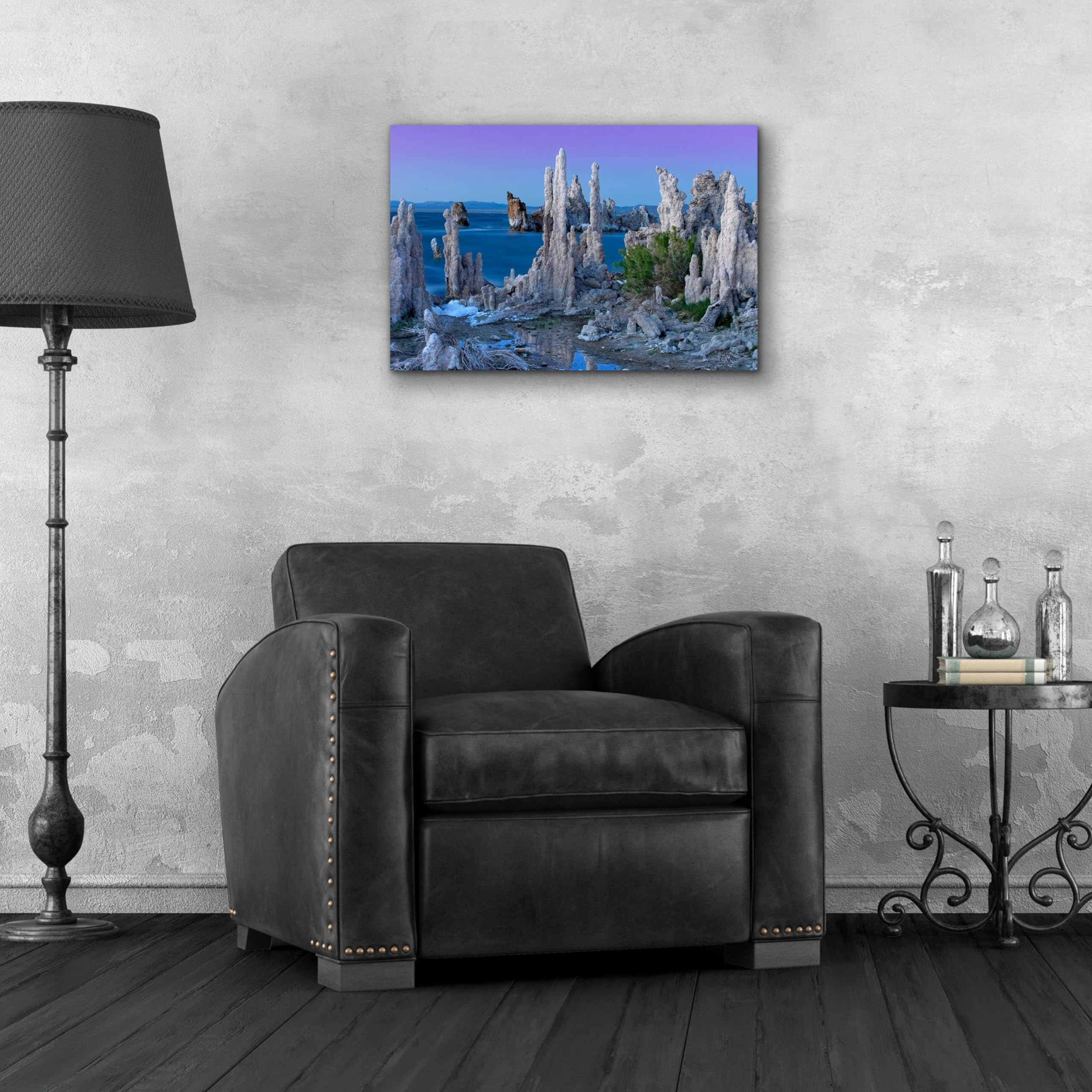 Mike Jones 'Mono Lake Dusk' Acrylic Glass Wall Art - 24x16 Inches Modern Landscape Painting for Living Room, Bedroom & Office Decor