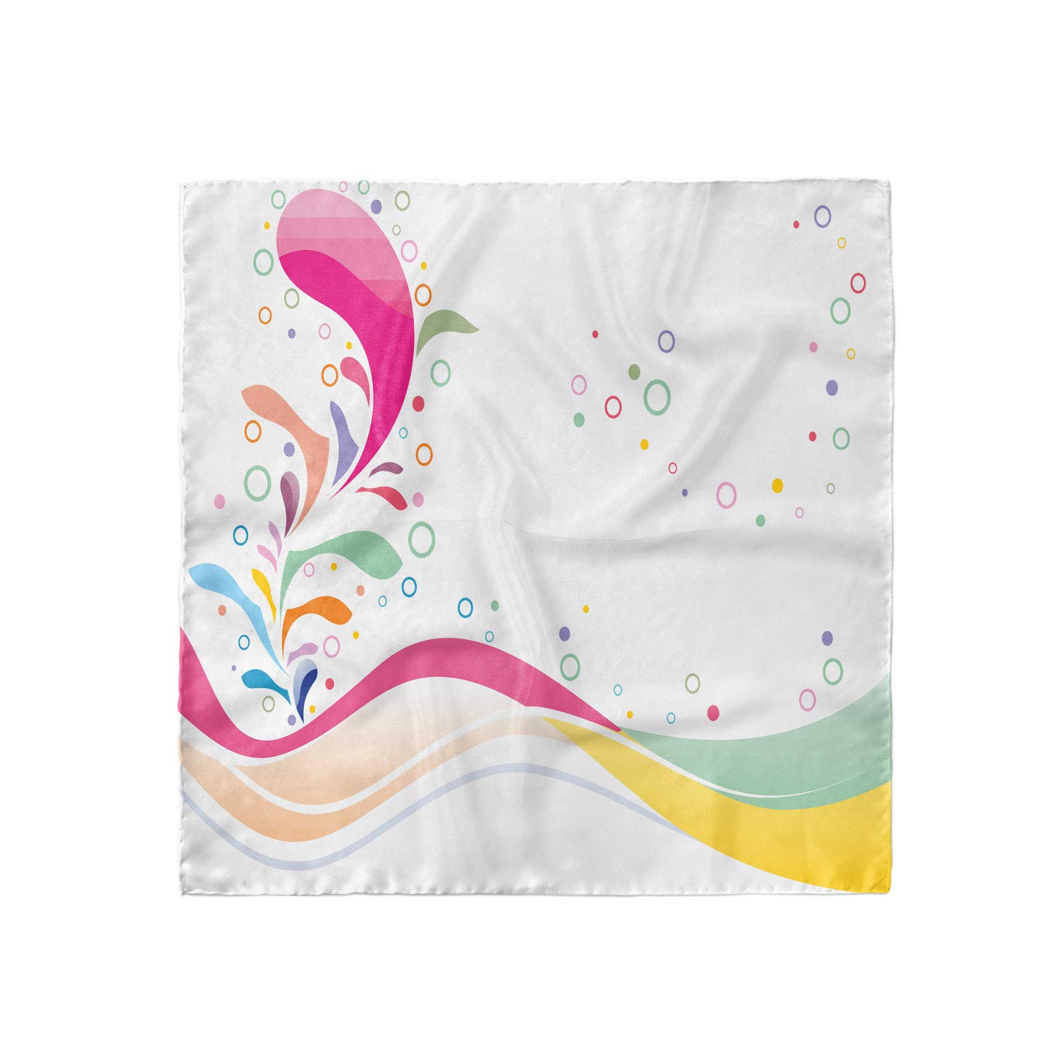 Ambesonne Floral Head Scarf - Vivid Bubbles Dots Hair Wrap for Women - Boho Headband, Bandana & Head Cover for Beach, Yoga, Summer Outfits & Travel Accessories