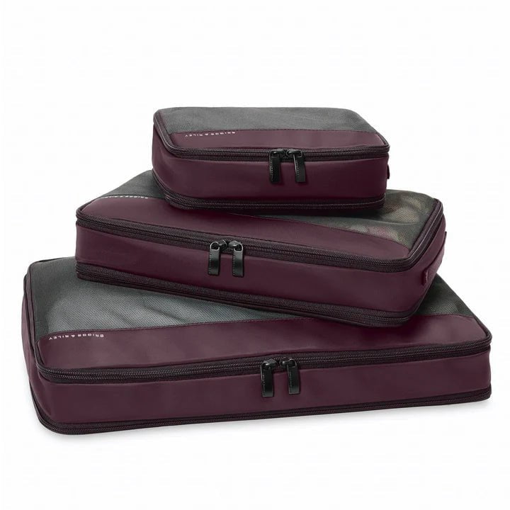 Briggs & Riley Travel Essentials Check In Packing Cube Set - 3-Piece Luggage Organizers for Suitcases | Perfect for Business Trips, Vacations & Weekend Getaways