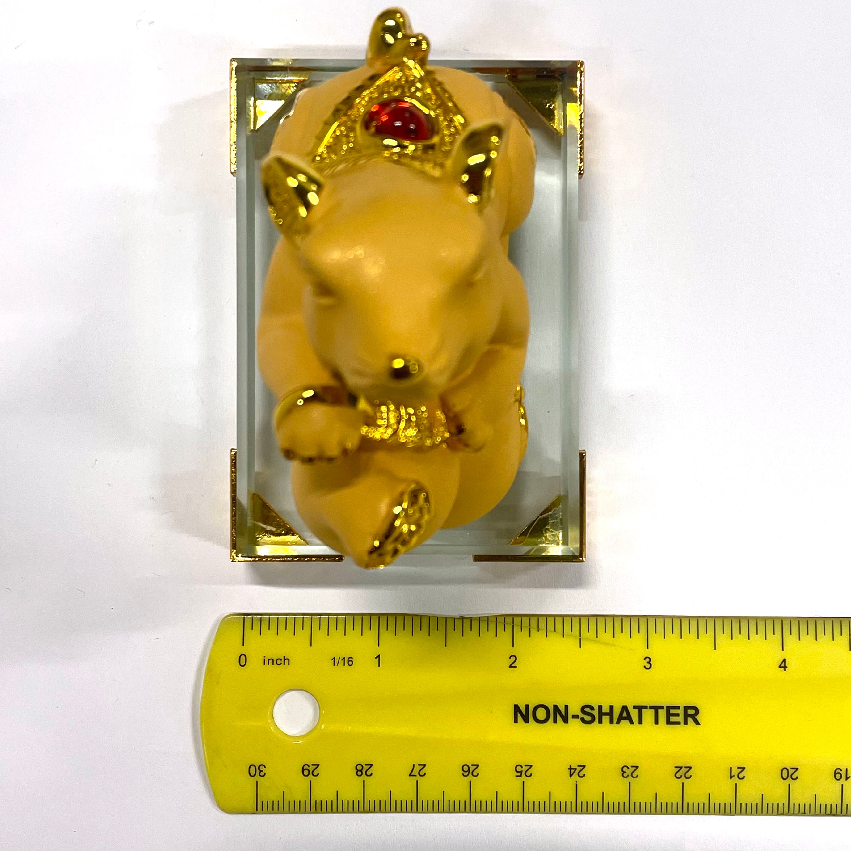 Chinese New Year Zodiac Rat Glass Figurine - Handcrafted Collectible for Home Decor, Office Display & Holiday Gifts