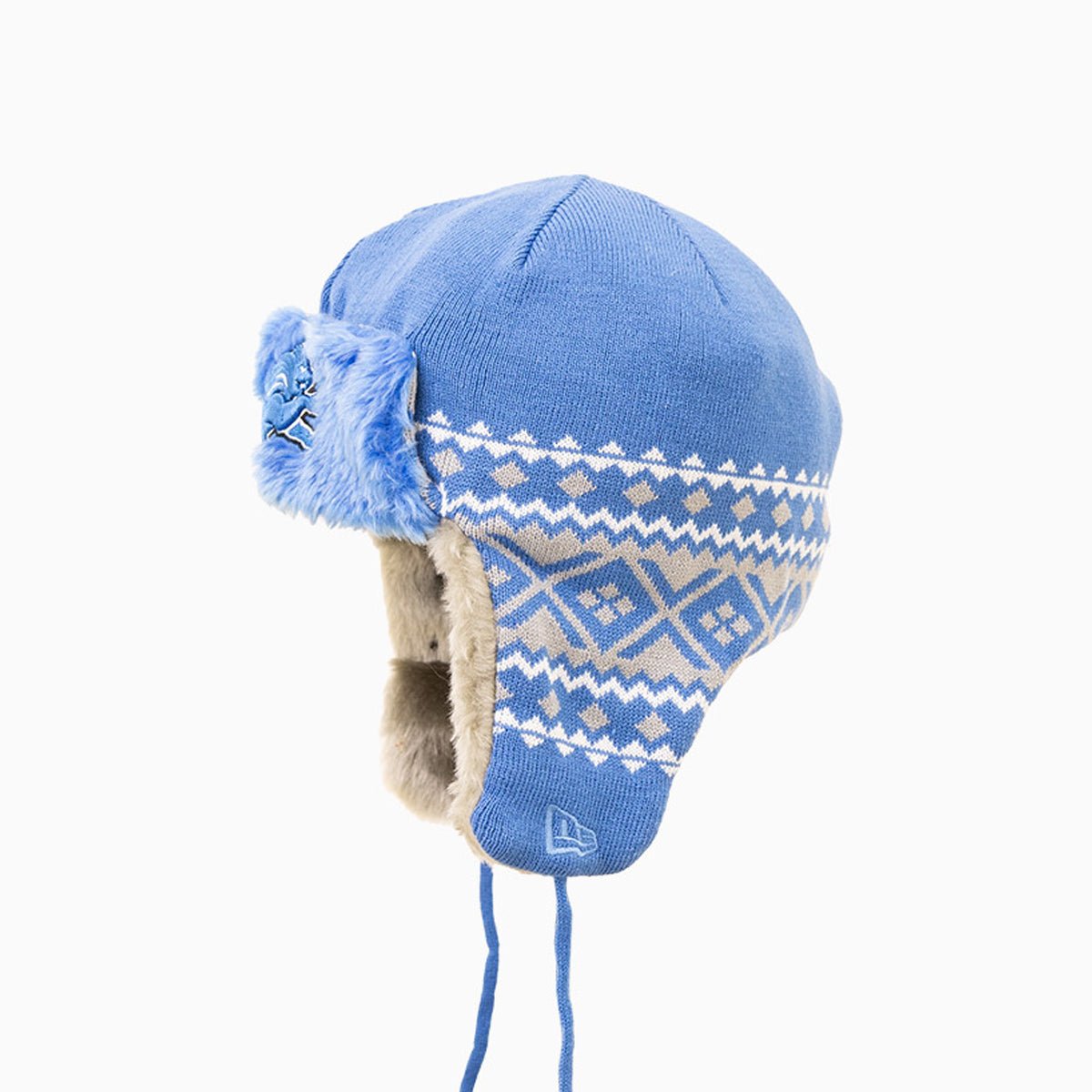 Detroit Lions NFL Trapper Knit Cuff Beanie Hat for Men & Women - Winter Warm Fleece Lined Skull Cap - Football Fan Gear for Cold Weather Games & Outdoor Activities