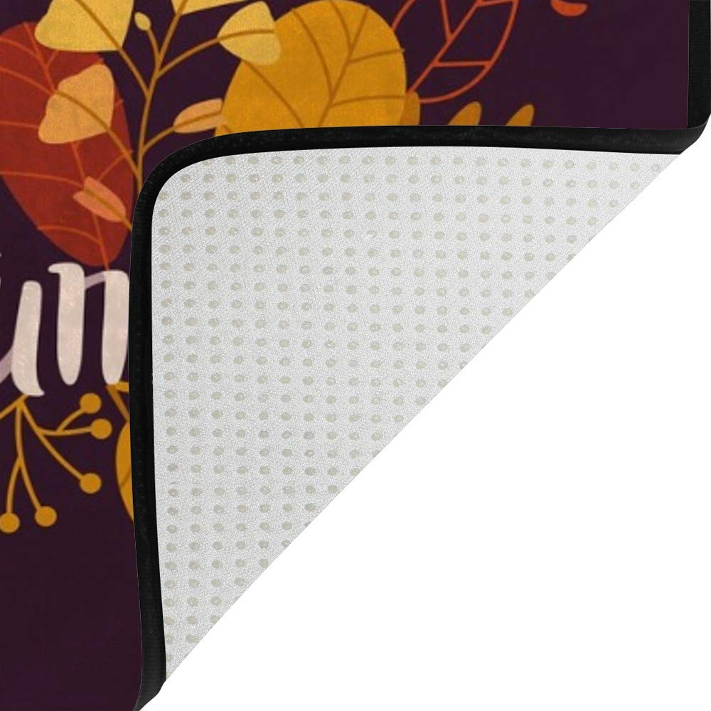 Soft Distressed Polyester Area Rug for Kids Nursery, Living Room & Bedroom - 6'x4' Autumn Leaves Design, Non-Slip Floor Mat with High Absorption - Perfect for Playrooms, Dorm Decor and Cozy Home Spaces