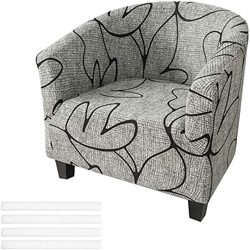 Stretchable Spandex Polyester Wingback Chair Slipcover - Washable Removable Club Chair Cover for Living Room, Bedroom & Office (#3)