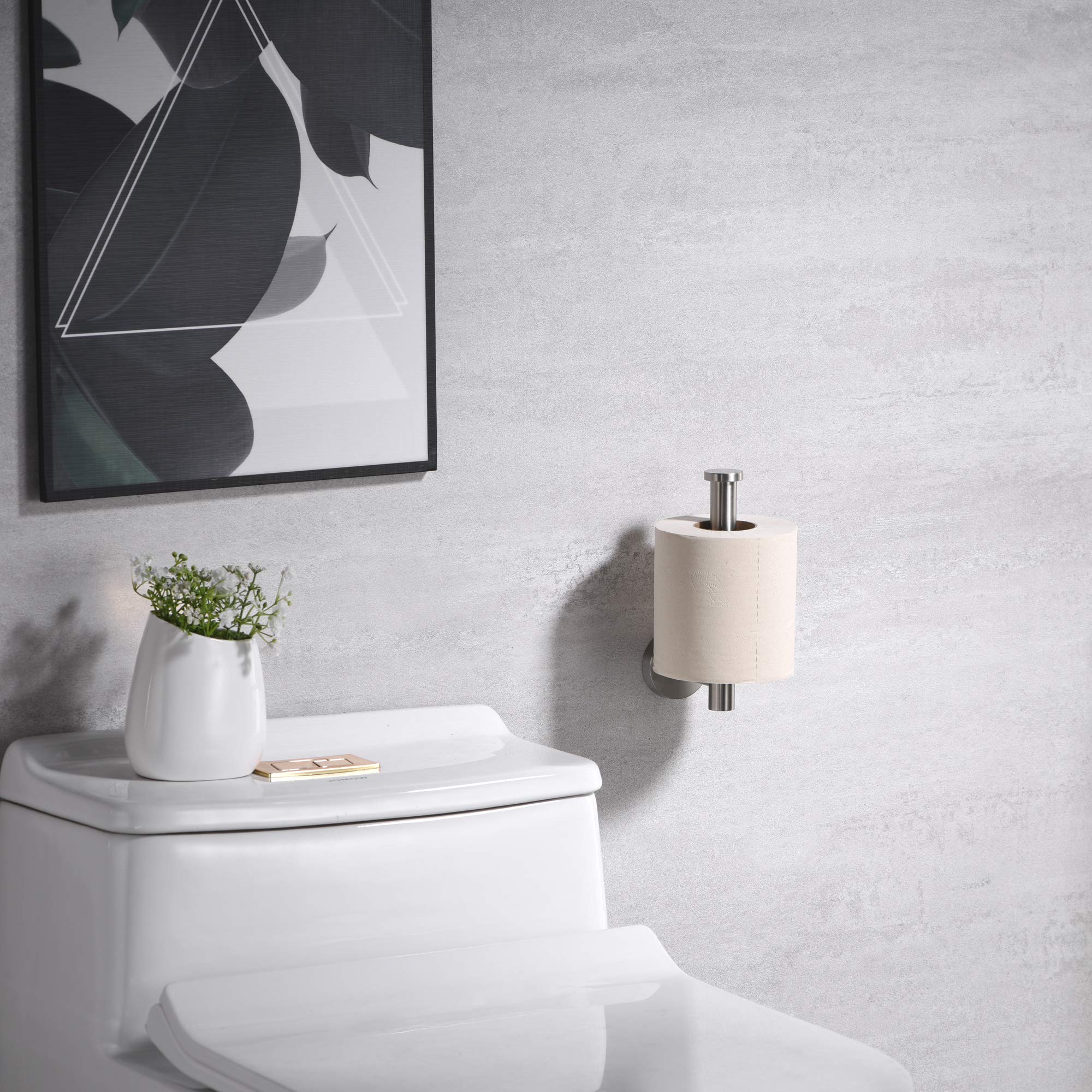 Stainless Steel Toilet Paper Holder Wall Mounted - Rustproof Modern Bathroom Tissue Roll Dispenser with Brushed Nickel Finish - Perfect for Home, Office, and Commercial Washrooms