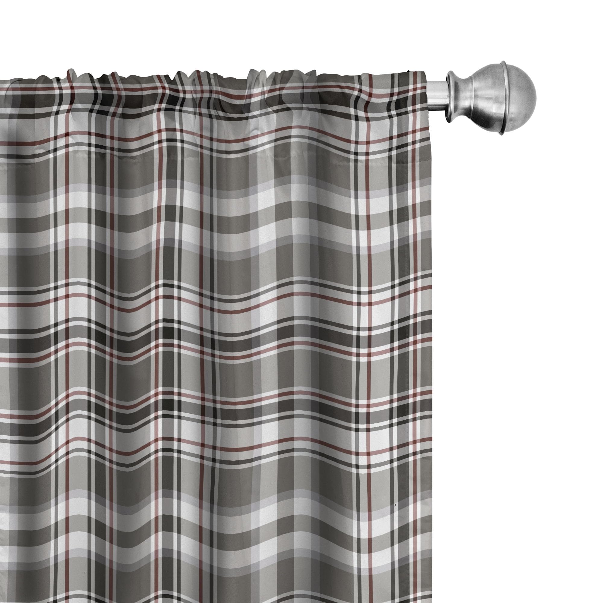 Lunarable Plaid Curtains - Classic English Tartan Plaid Stripes, Scottish Geometric Traditional Design, 2 Panel Set for Living Room & Bedroom (28