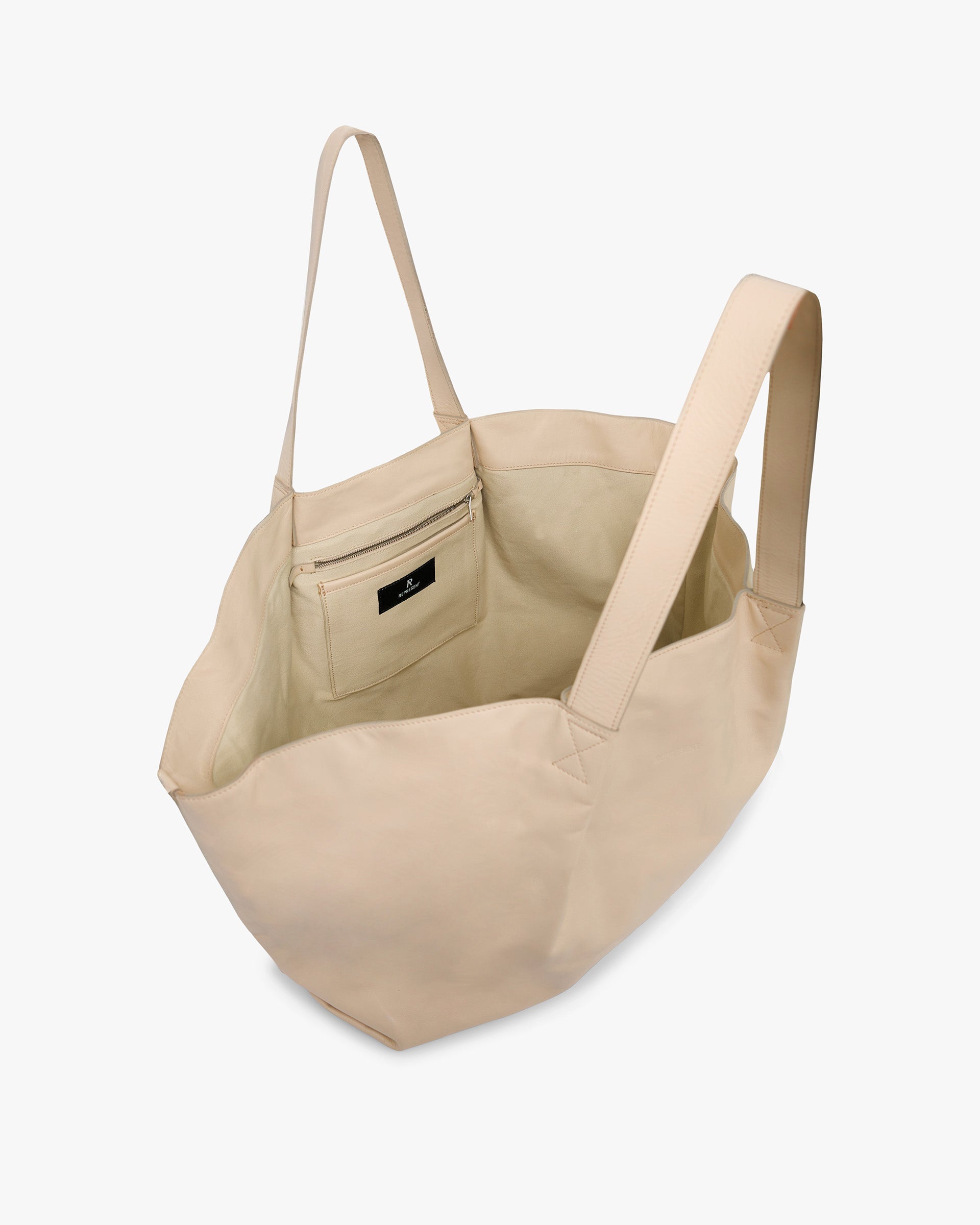 Premium Genuine Leather Pleated Large Tote Bag in Taupe - Stylish Work Bag, Travel Tote & Everyday Carryall for Women