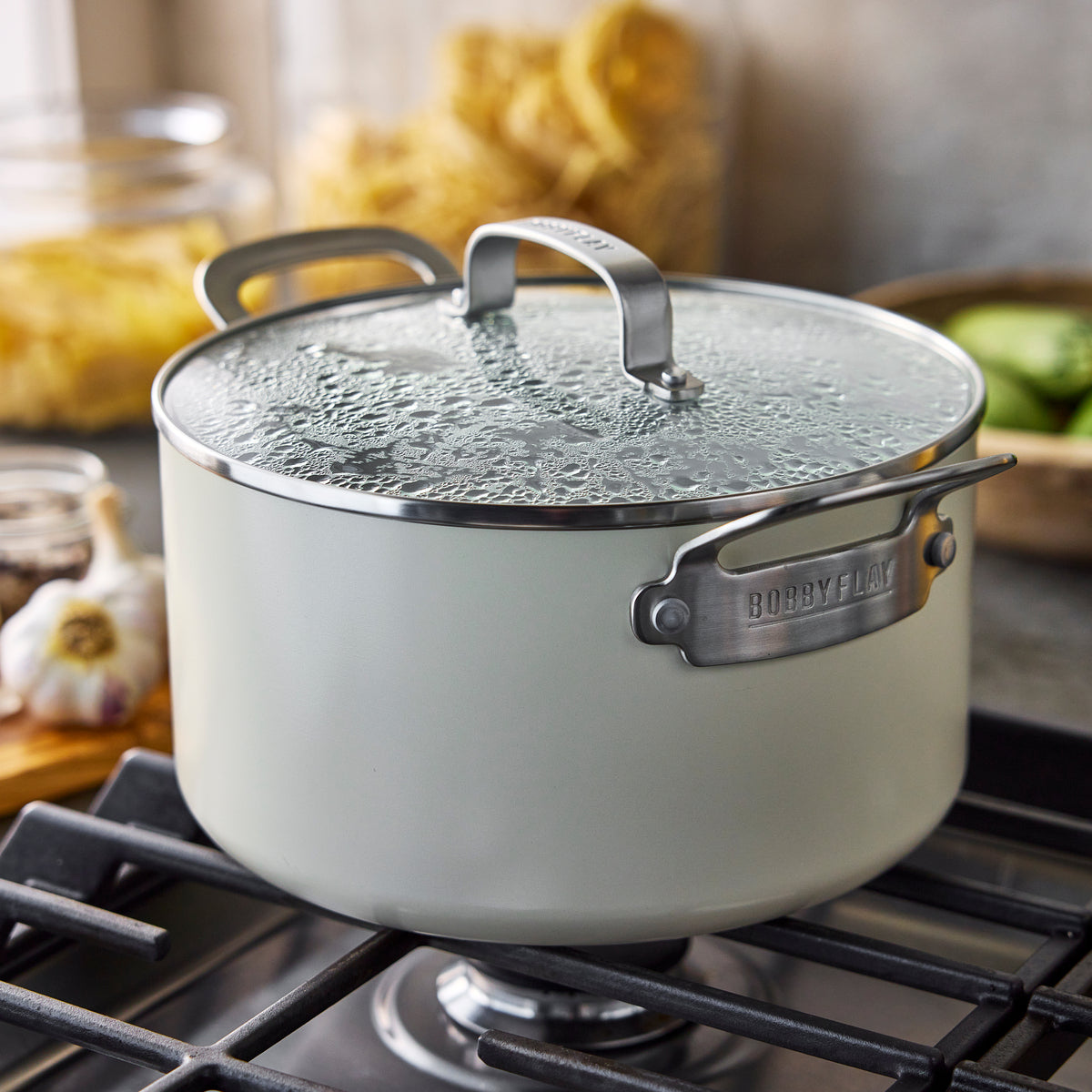 Bobby Flay by GreenPan Professional Ceramic Nonstick 6 Quart Stockpot with Lid - Cream | Durable & Healthy Cookware for Soups, Stews & Pasta | Perfect for Home Chefs & Professional Kitchens