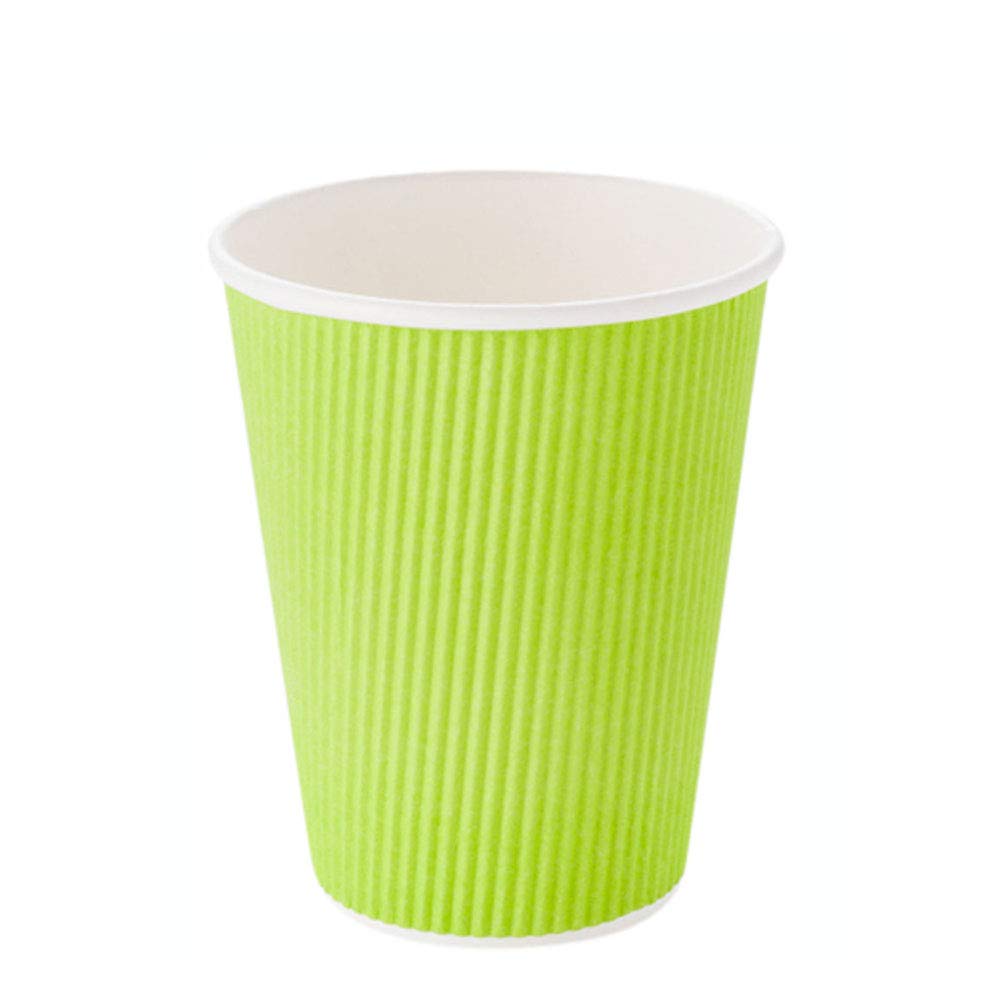 12oz Disposable Paper Coffee Cups (25 Pack) - Leakproof & Insulated Ripple Wall Hot Cups | Eco-Friendly, Recyclable | Perfect for Coffee Shops, Offices & Catering Events | Lids Sold Separately