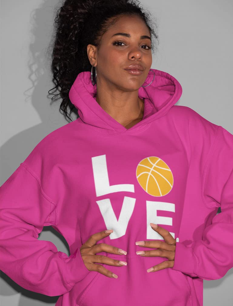 Tstars Love Basketball Hoodie for Women & Teen Girls - Coaches, Fans & Players Gift - Soft & Comfortable Sweatshirt - Perfect for Game Day, Practice & Casual Wear