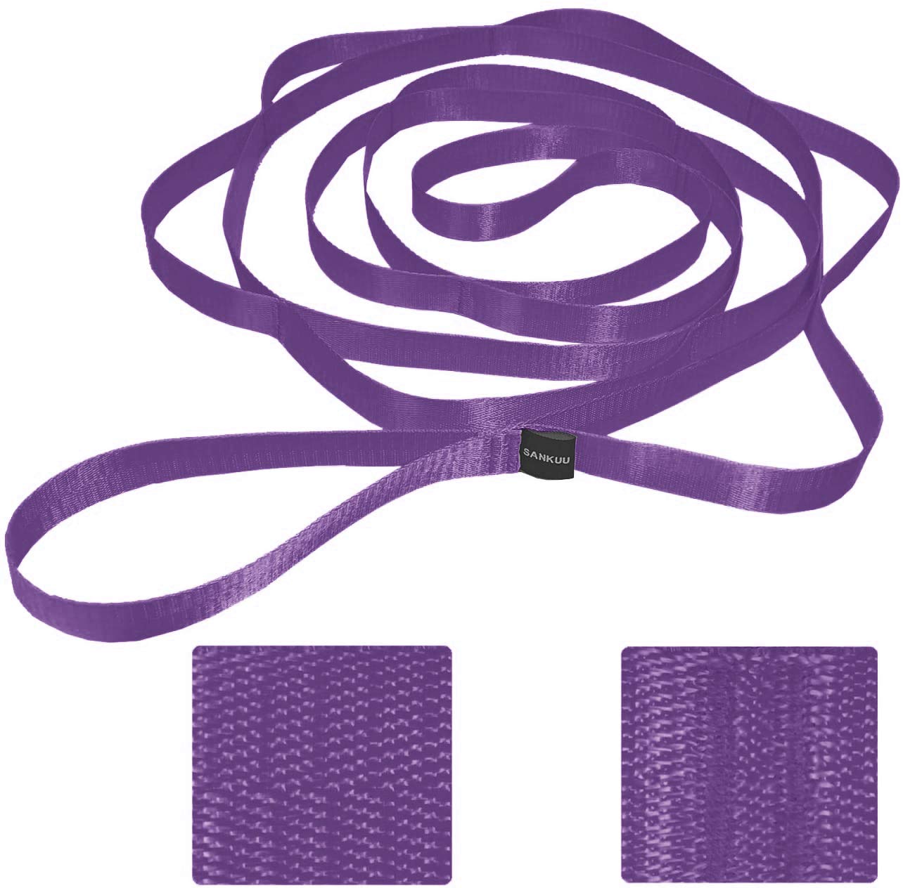 Premium SANKUU Yoga Stretching Strap with 12 Loops - Physical Therapy Equipment for Flexibility Training, Pilates & Gymnastics - Ideal for Home Workout, Gym Exercise & Rehabilitation (Women & Men)