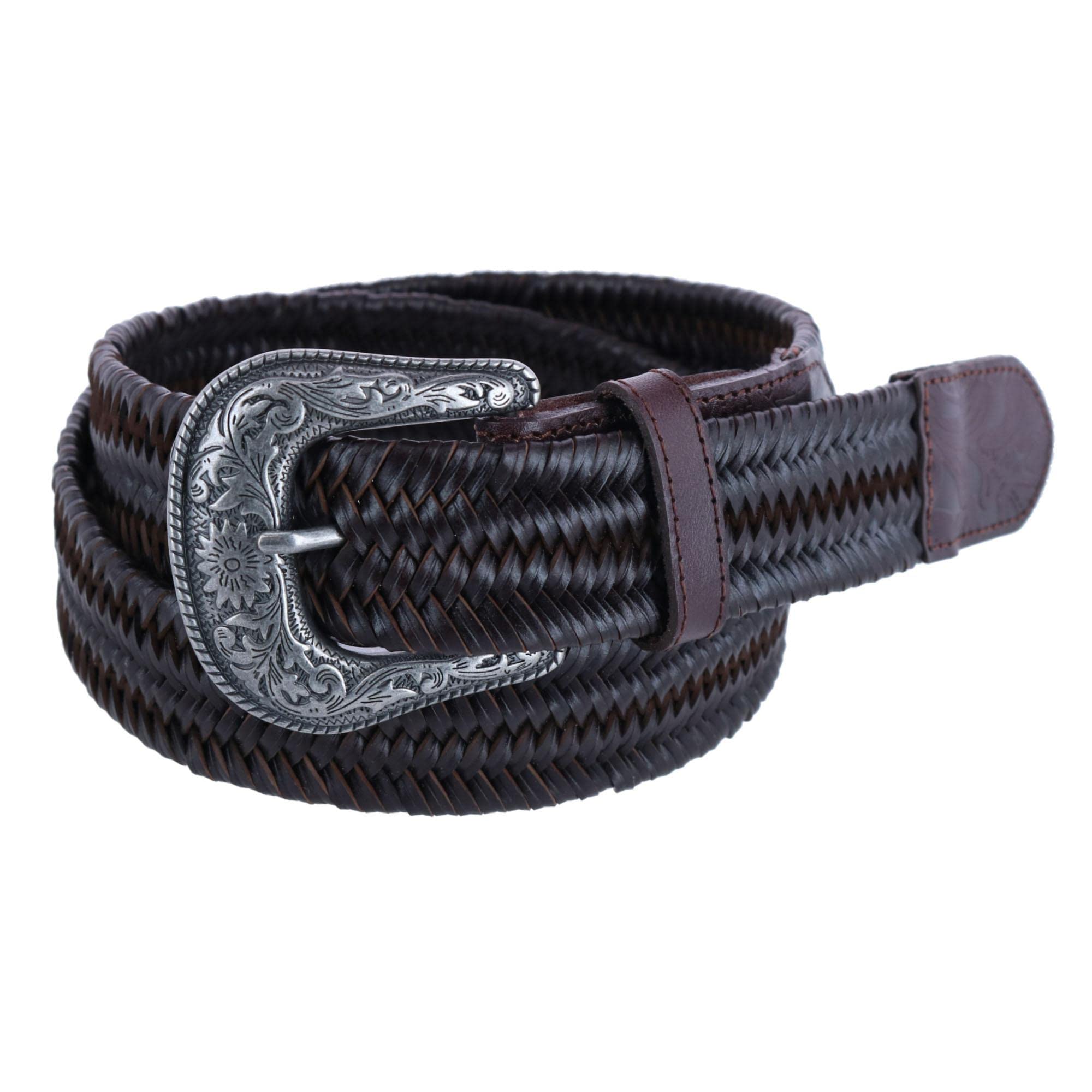 Wrangler Men's Stretch Braided Belt with Western Buckle - Comfortable Adjustable Cowboy Belt for Jeans & Casual Wear | Perfect for Western Style, Rodeo & Everyday Outfits
