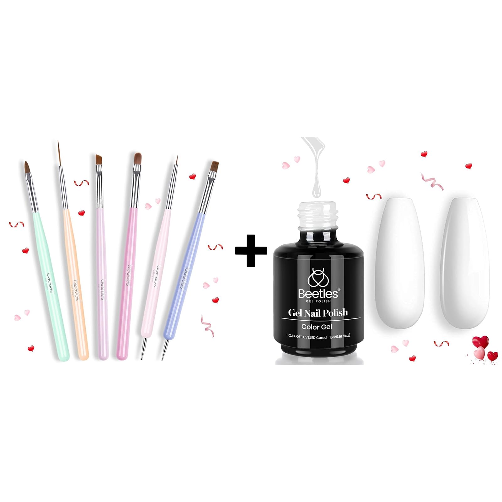 Beetles Professional Nail Art Brushes Set - 10PCS Gel Polish Nail Design Pens & Nail Art Tools Kit for Acrylic, Gel & Dip Powder Nail Extension - Perfect for Salon, Home Manicure & DIY Nail Art
