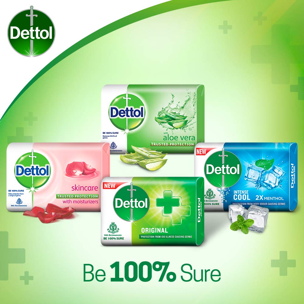Dettol Original Antibacterial Bathing Soap - 125g (Pack of 4) | Kills Germs & Bacteria | Ideal for Daily Hygiene, Showering & Skin Protection