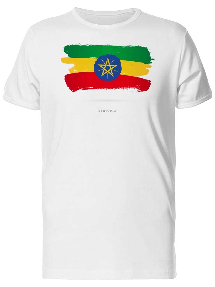 Smartprints Grunge Watercolor Ethiopia Flag T-Shirt for Men - Stylish Graphic Tee for Casual Wear, Street Fashion & Patriotic Events