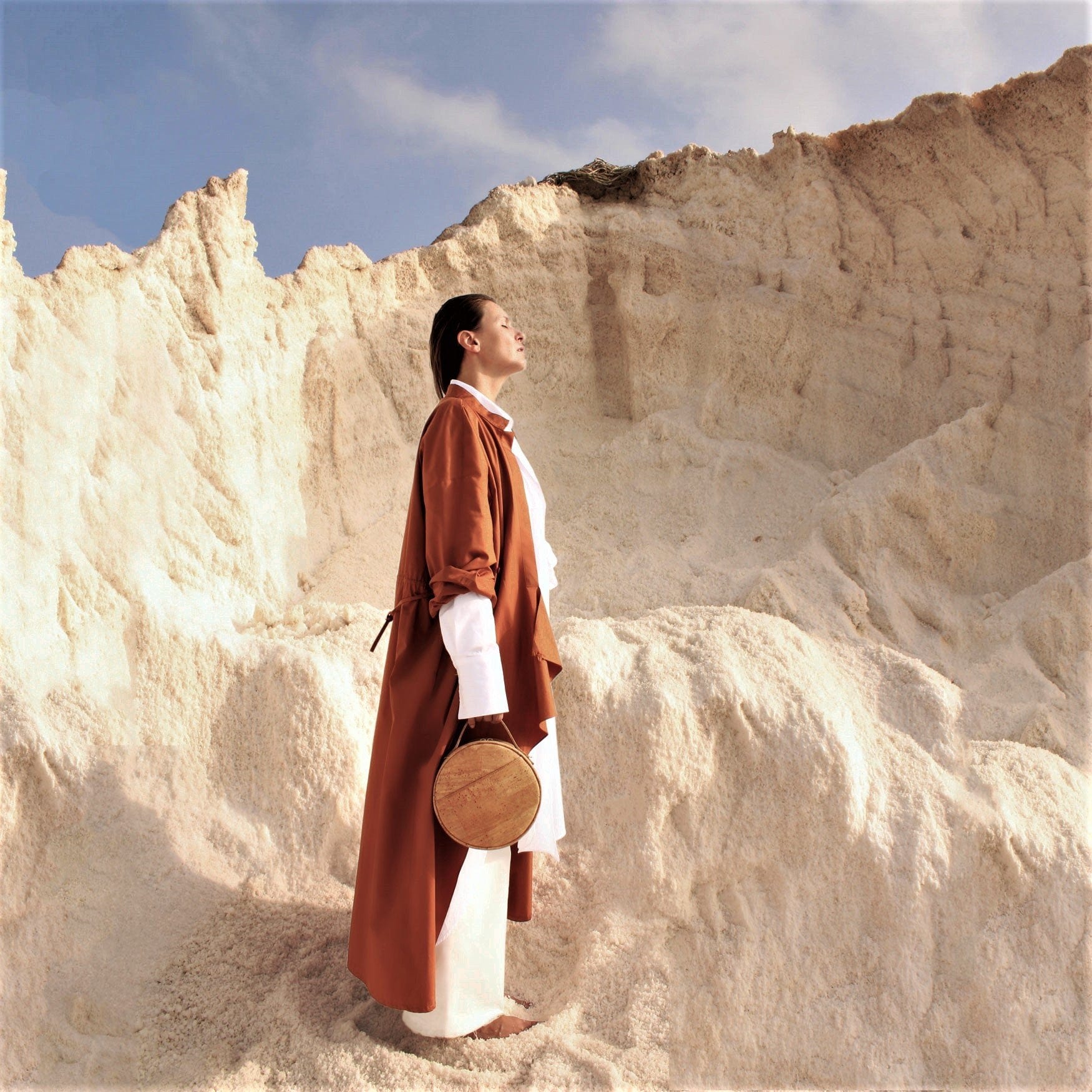 Handmade Vegan Cork Round Shoulder Bag for Women - Eco-Friendly Natural Material - Perfect for Travel, Work & Everyday Use