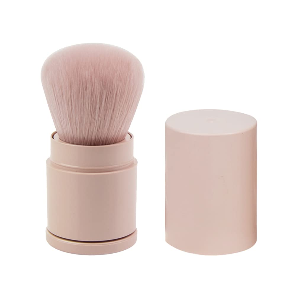 Premium Powder Brush & Blush Brush Set - Soft Loose Powder Makeup Brush, Foundation Brush & Cosmetic Brushes with Injection Handle - Portable Telescopic Design for Travel & On-the-Go Touch Ups