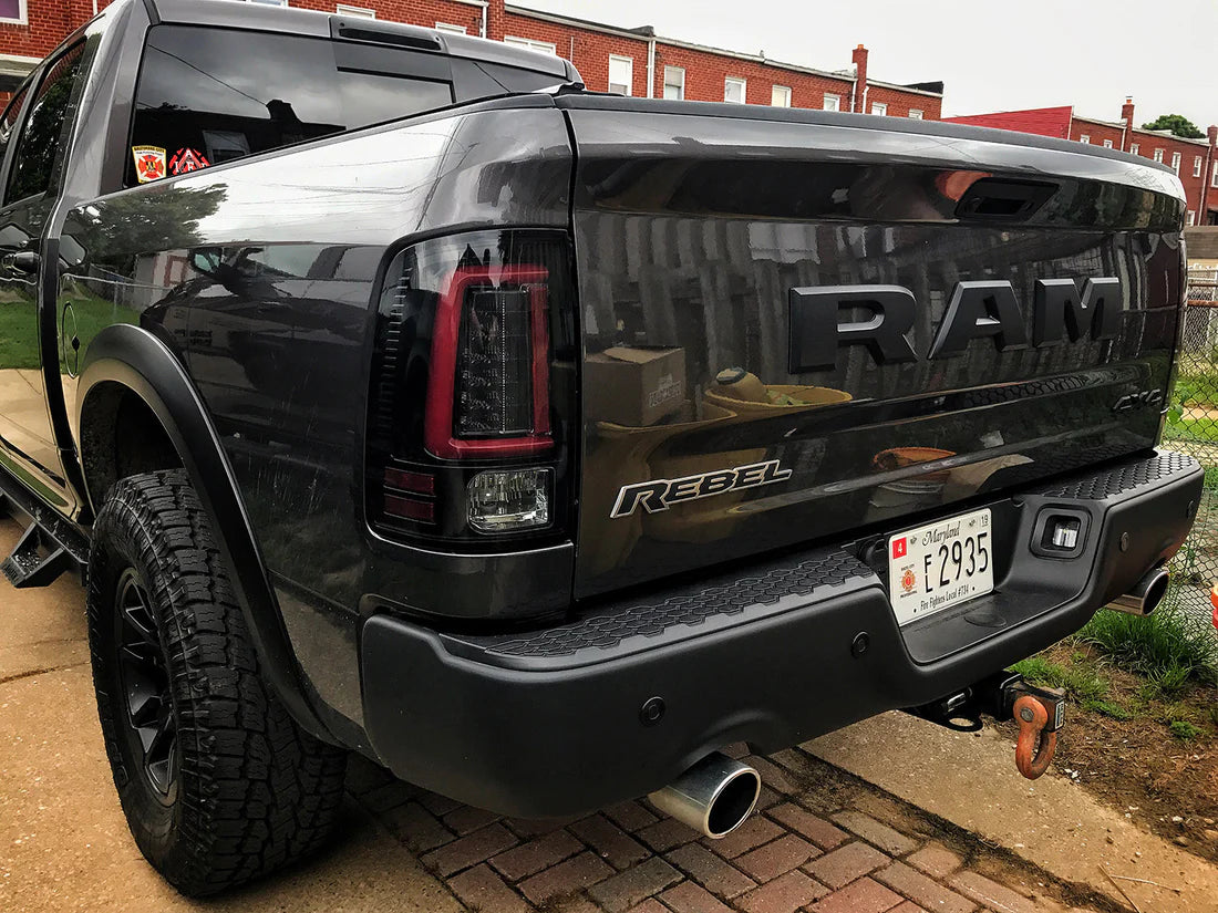 2010-2018 Dodge RAM 2500/3500 Smoked OLED Tail Lights - Direct Replacement for OEM Halogen Lights | Enhanced Visibility & Style for Pickup Trucks