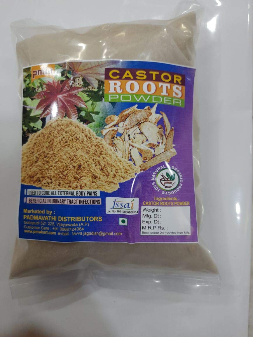 Organic Castor Oil Root Powder (Ricinus communis L) - 100% Pure Avadham Veru Powder - 100g for Hair Growth, Skin Care & Natural Remedies