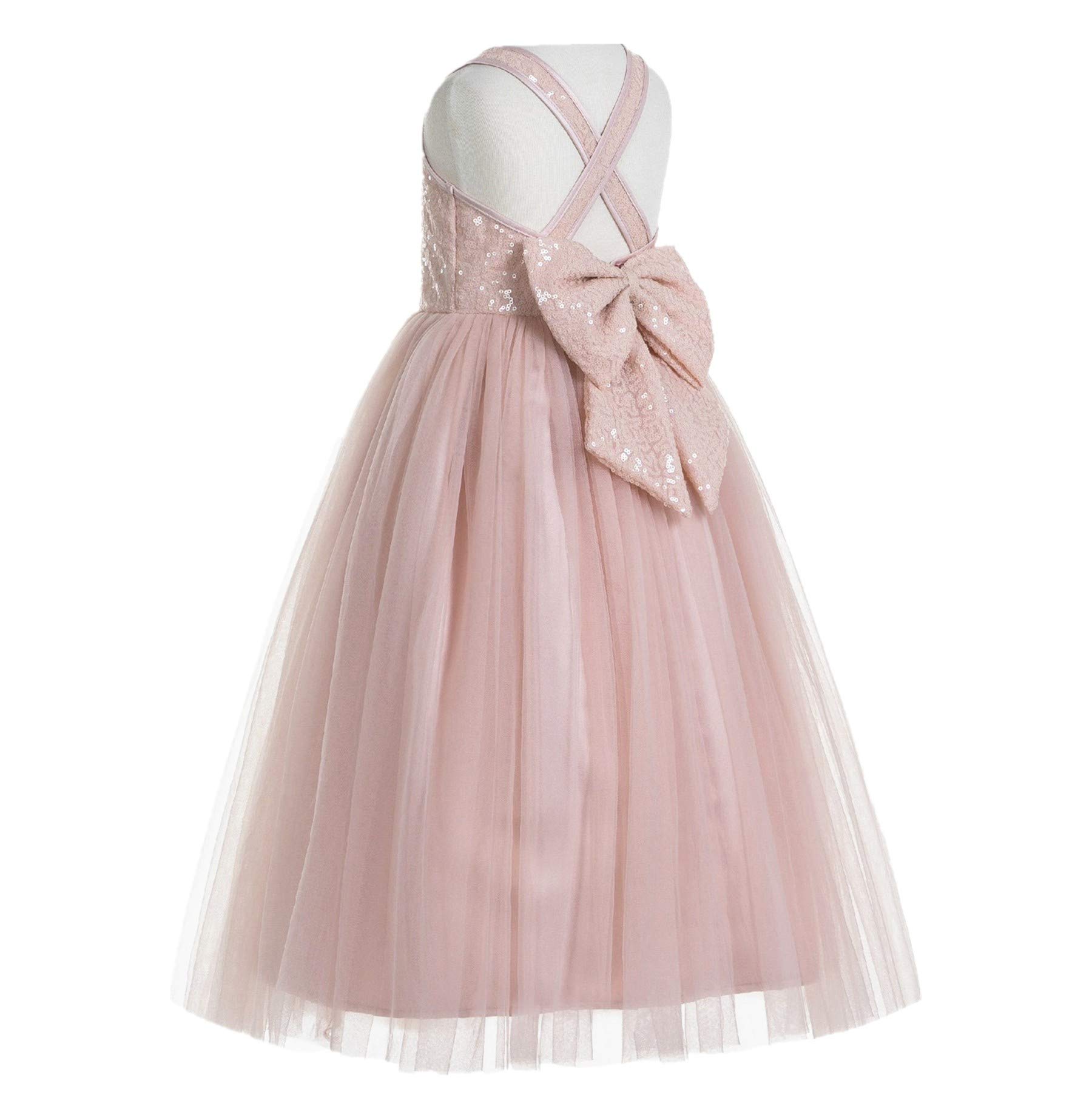 ekidsbridal Crossed Straps A-Line Toddler Flower Girl Dresses for Weddings & Pageants - Soft Tulle Princess Gown for Special Occasions & Photo Shoots