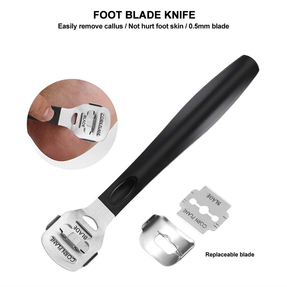 8-Piece Stainless Steel Pedicure Kit - Professional Foot File Set, Callus Remover & Corn Shaver Tools with Metal Nail File & Nail Lifter - Includes Storage Box - Perfect for Home Pedicure, Salon Use & Foot Care Gifts