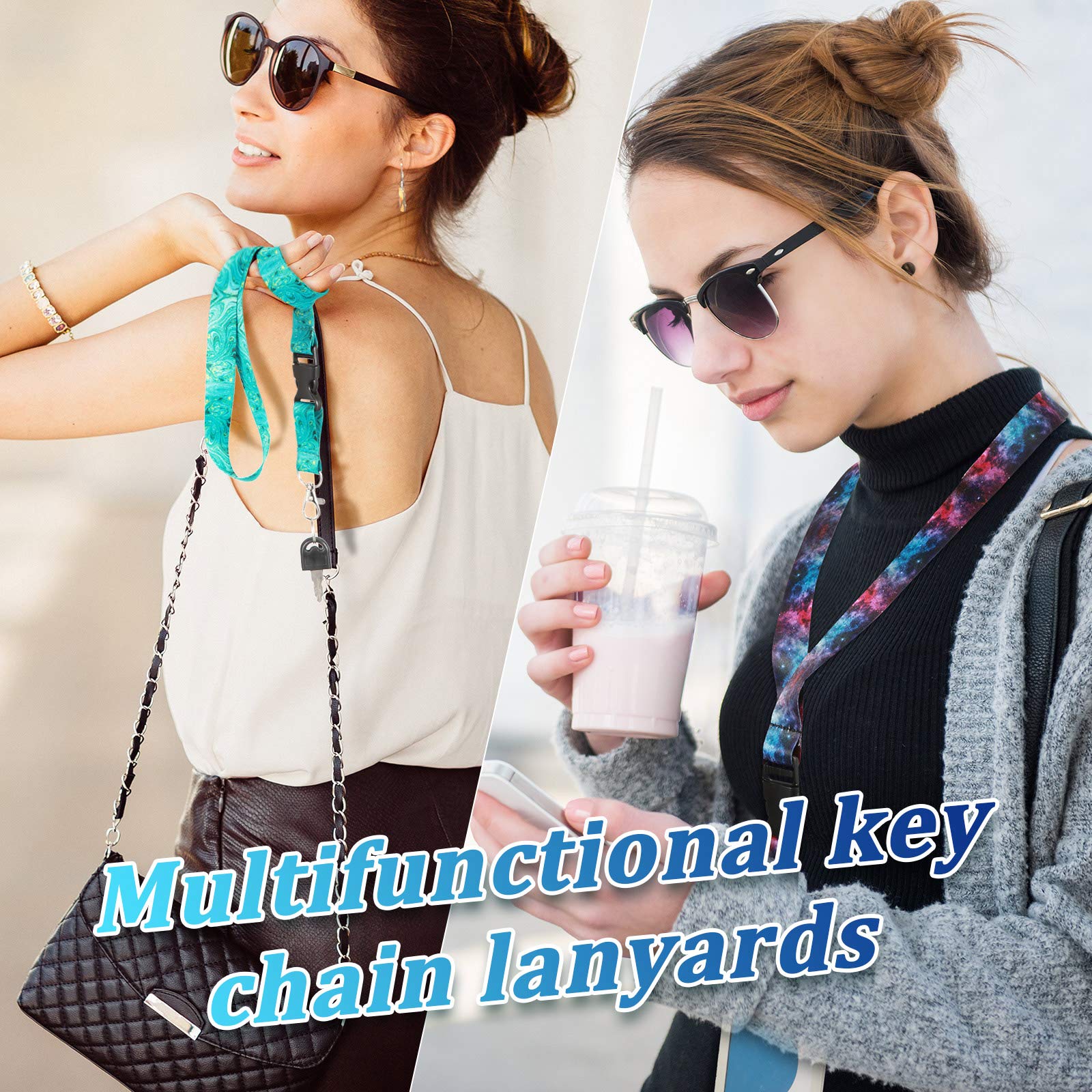 8-Piece Lanyard Set for Keys & ID Badges - Office & Event Use