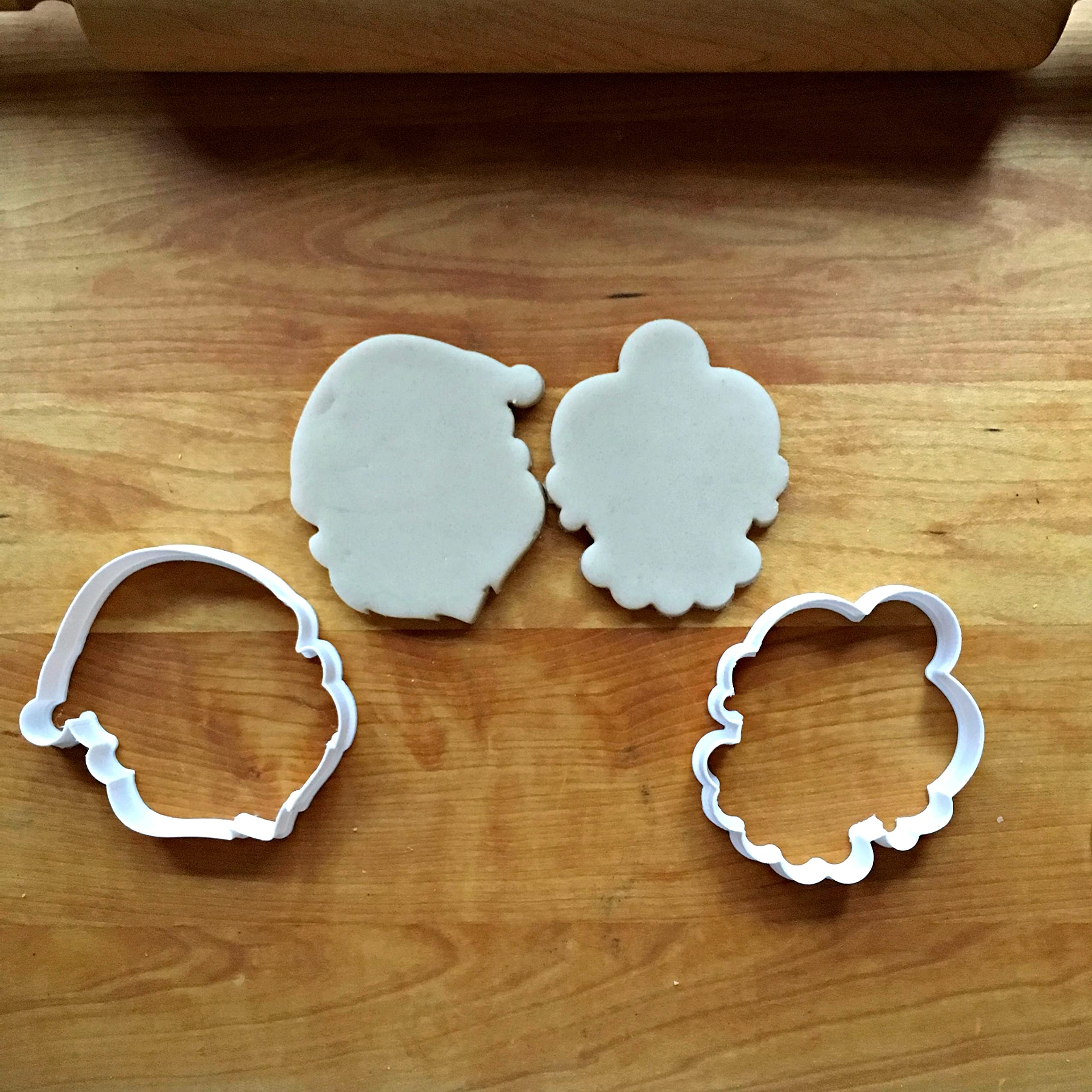 Sweet Prints Inc Set of 2 Santa and Mrs. Claus Cookie Cutters - 3.5 Inch Christmas Baking Tools, Dishwasher Safe Stainless Steel - Perfect for Holiday Cookies, Gingerbread Men, and Festive Desserts