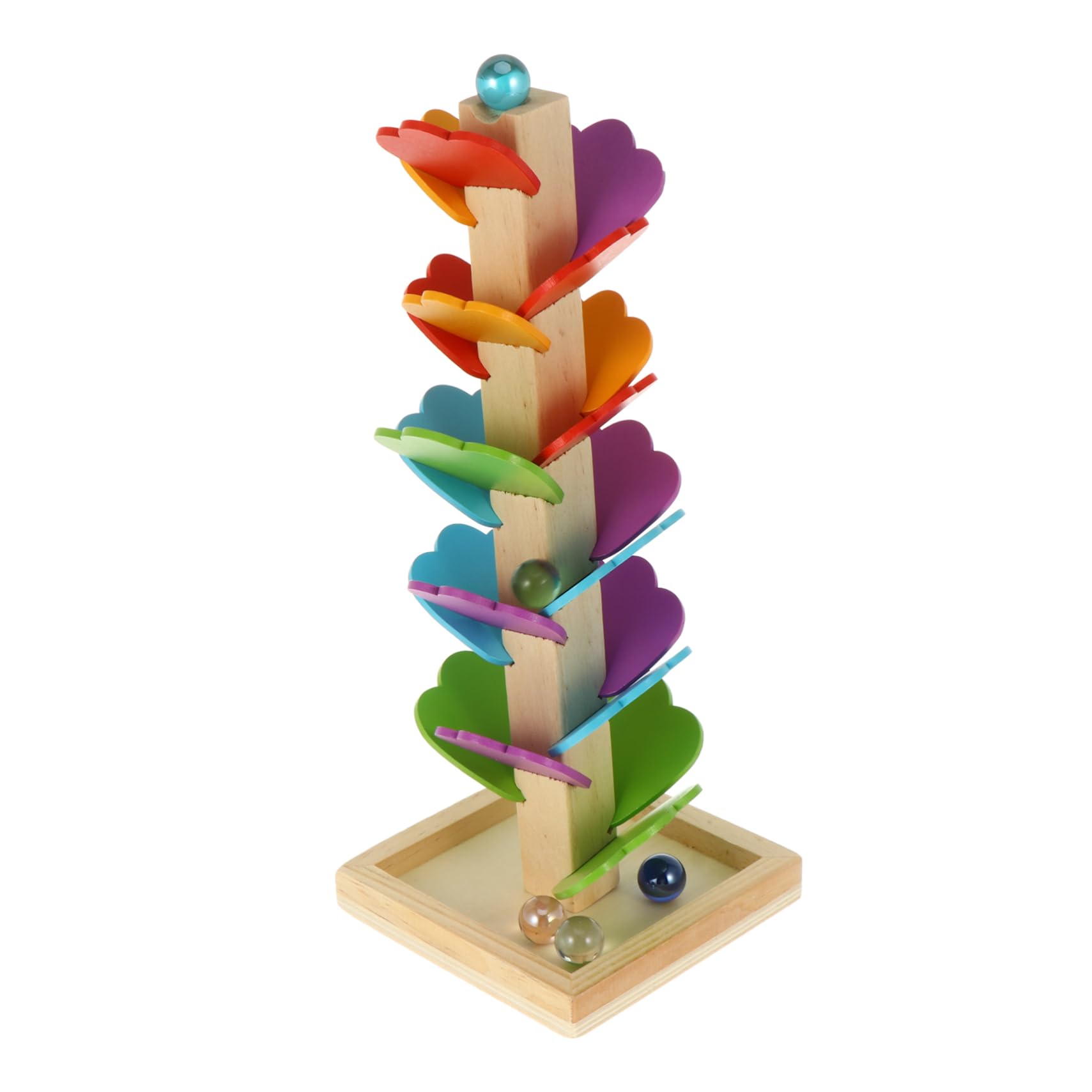 Abaodam Wooden Ball Drop Ramp Toy - Educational Preschool Activity Center with Swirling Tower for Kids, Toddler Learning & Motor Skills Development - Perfect for Home, Classroom & Daycare Playtime